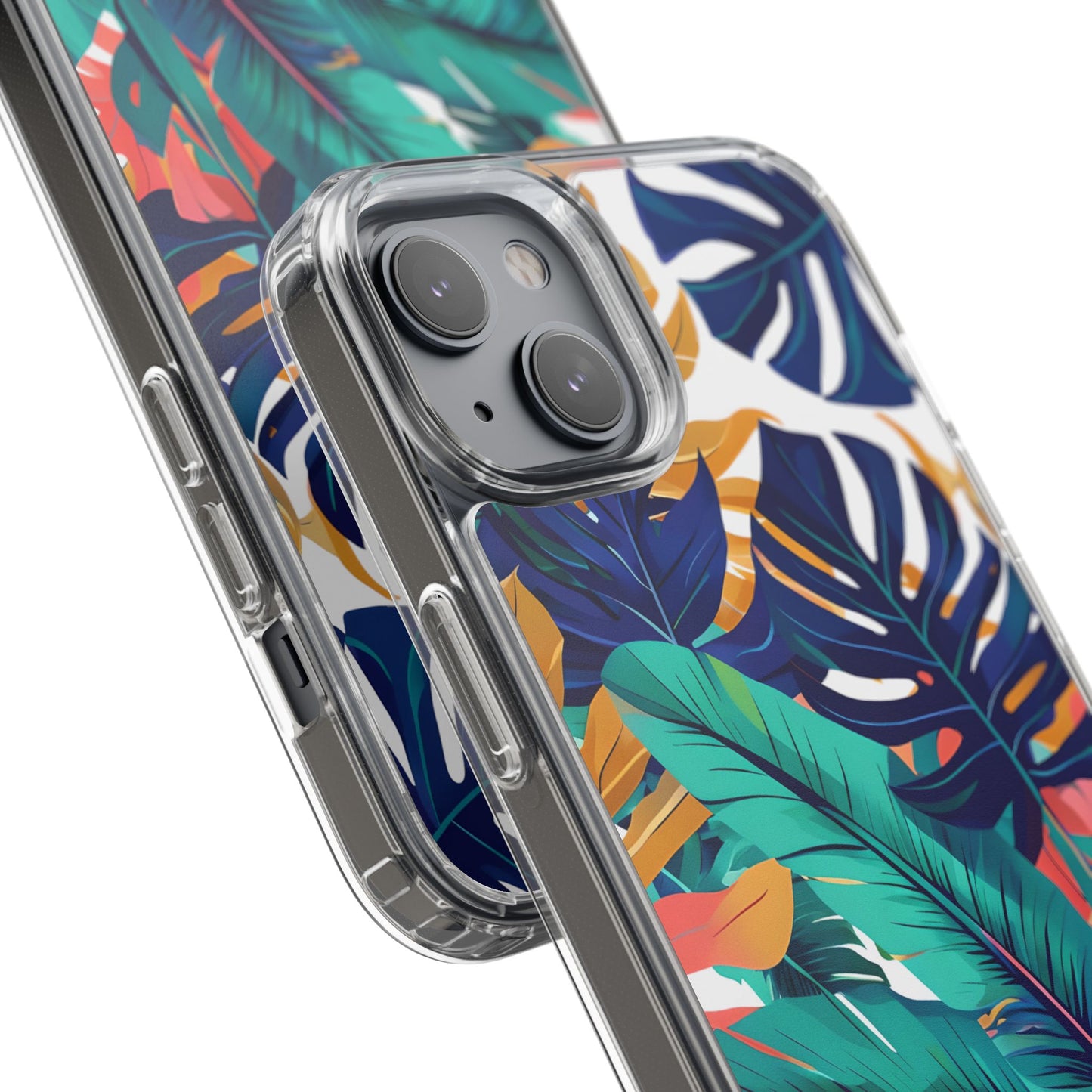 Tropical Leaf Clear Phone Case - Stylish & Protective for Nature Lovers