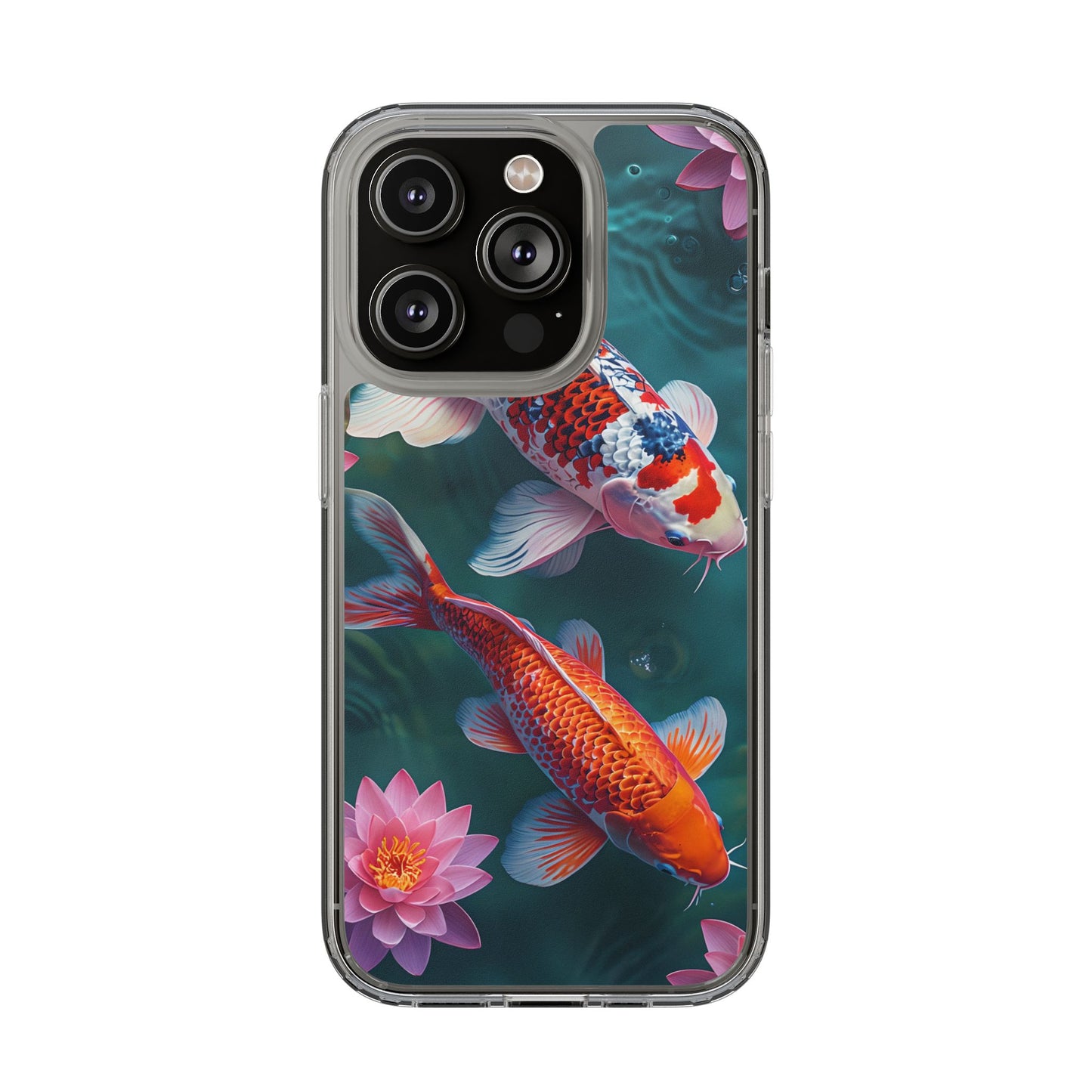 Koi Fish Clear Phone Case - Stylish Transparent Protector for Nature Lovers