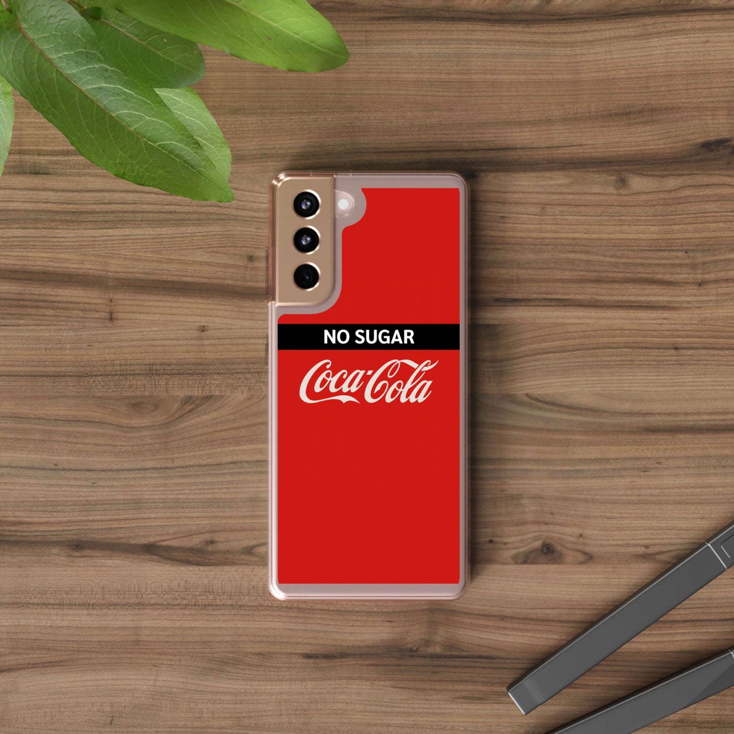 Coca-Cola No Sugar Clear Phone Case - Stylish and Trendy Accessory