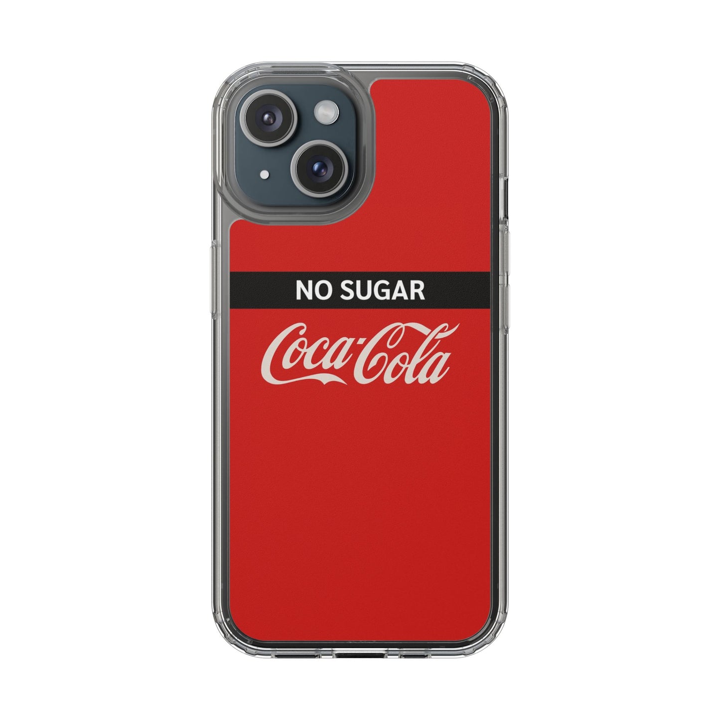 Coca-Cola No Sugar Clear Phone Case - Stylish and Trendy Accessory