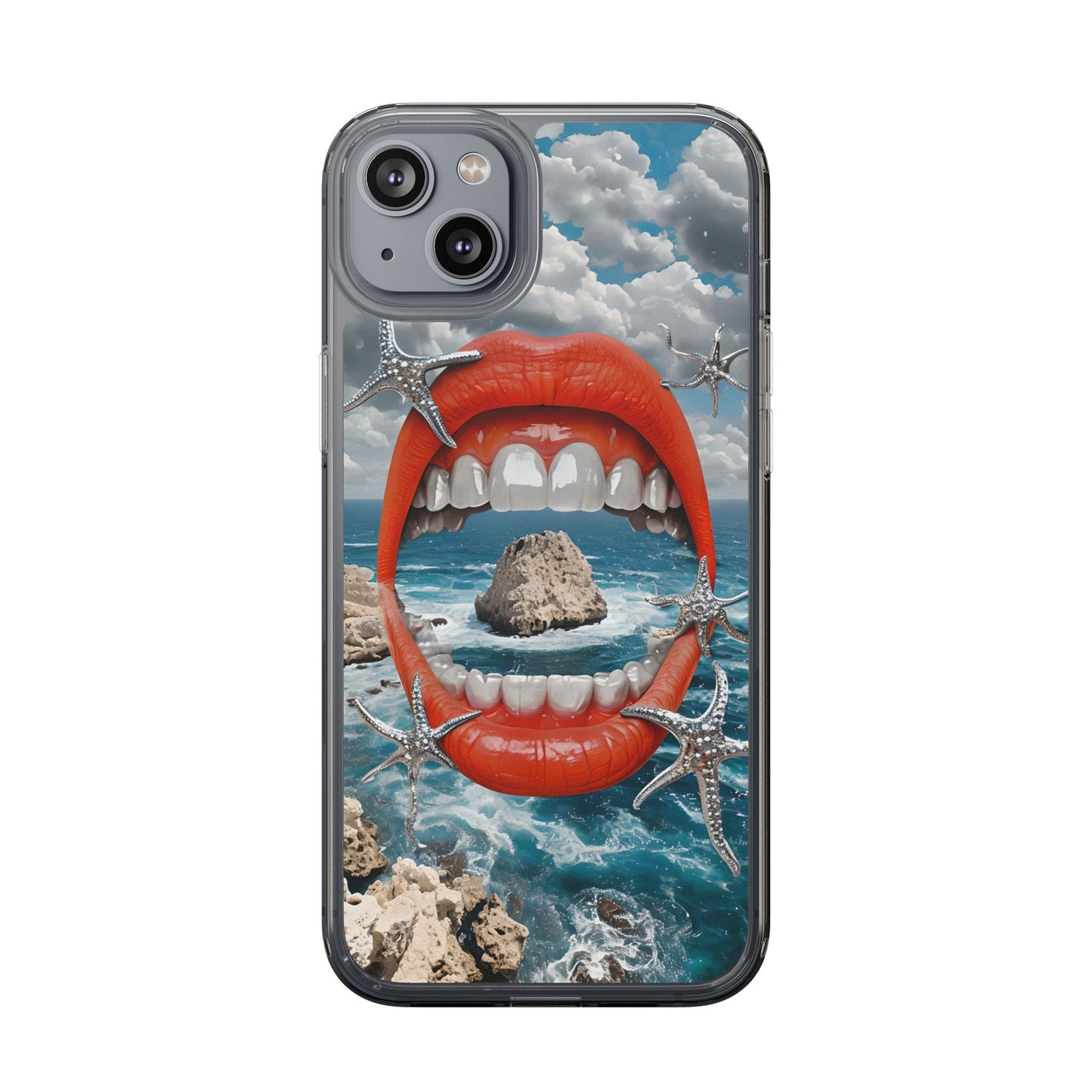 Ocean View Mouth Clear Phone Case - Beachy Vibe Design