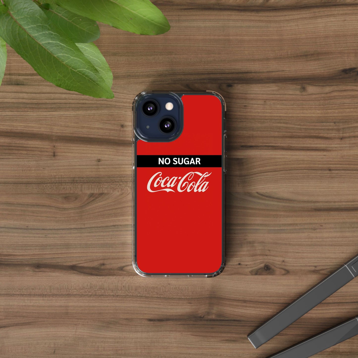 Coca-Cola No Sugar Clear Phone Case - Stylish and Trendy Accessory