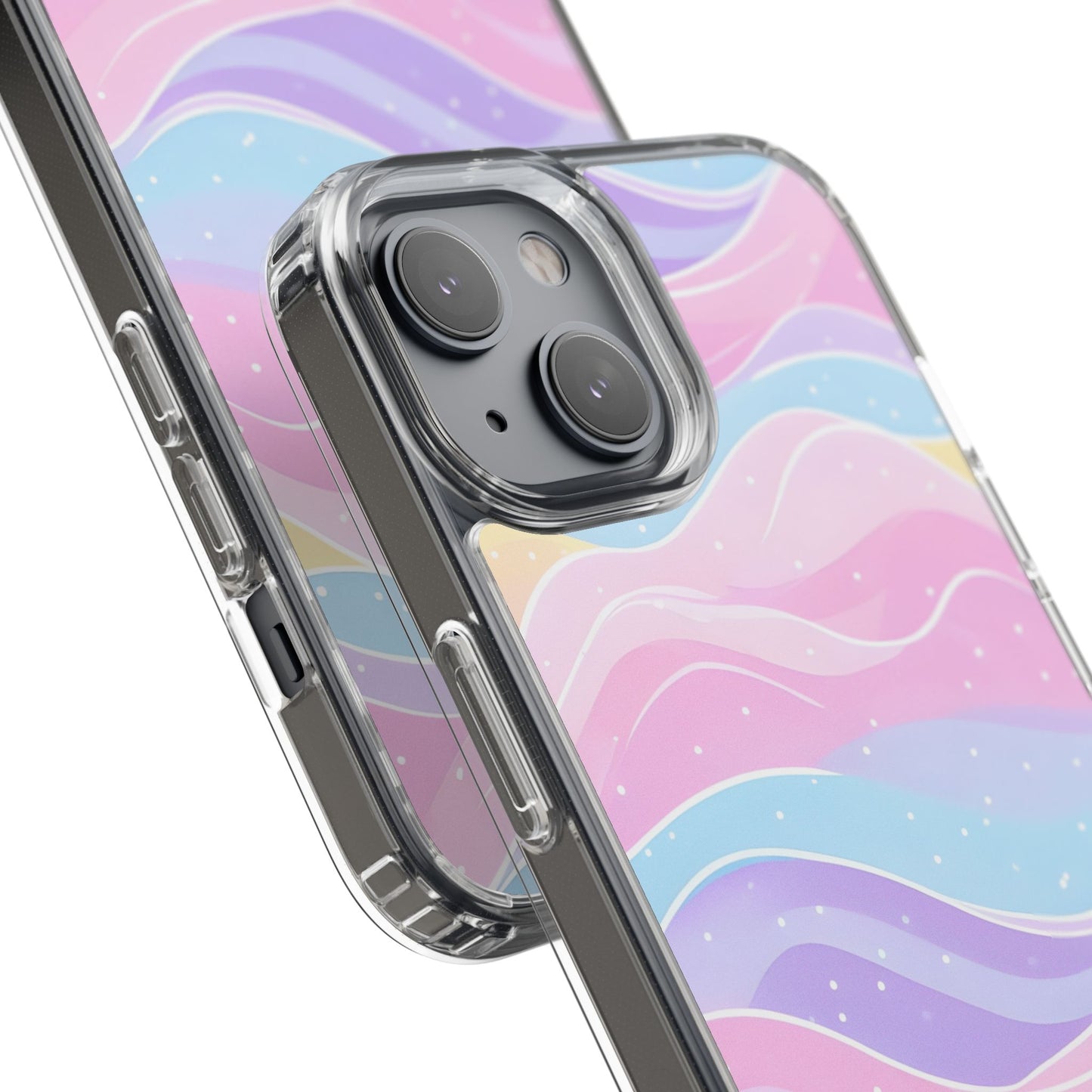 Pastel Wave Clear Phone Case - Stylish Protection for Your Device