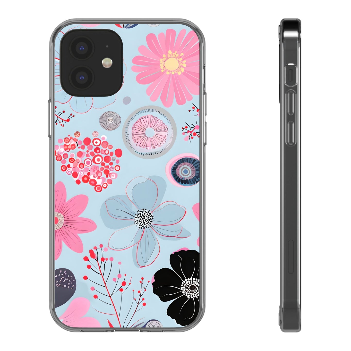 Floral Clear Phone Case - Bright & Colorful Design for Flower Lovers