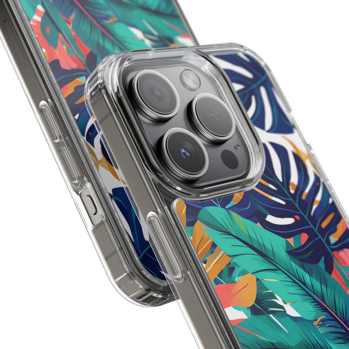 Tropical Leaf Clear Phone Case - Stylish & Protective for Nature Lovers