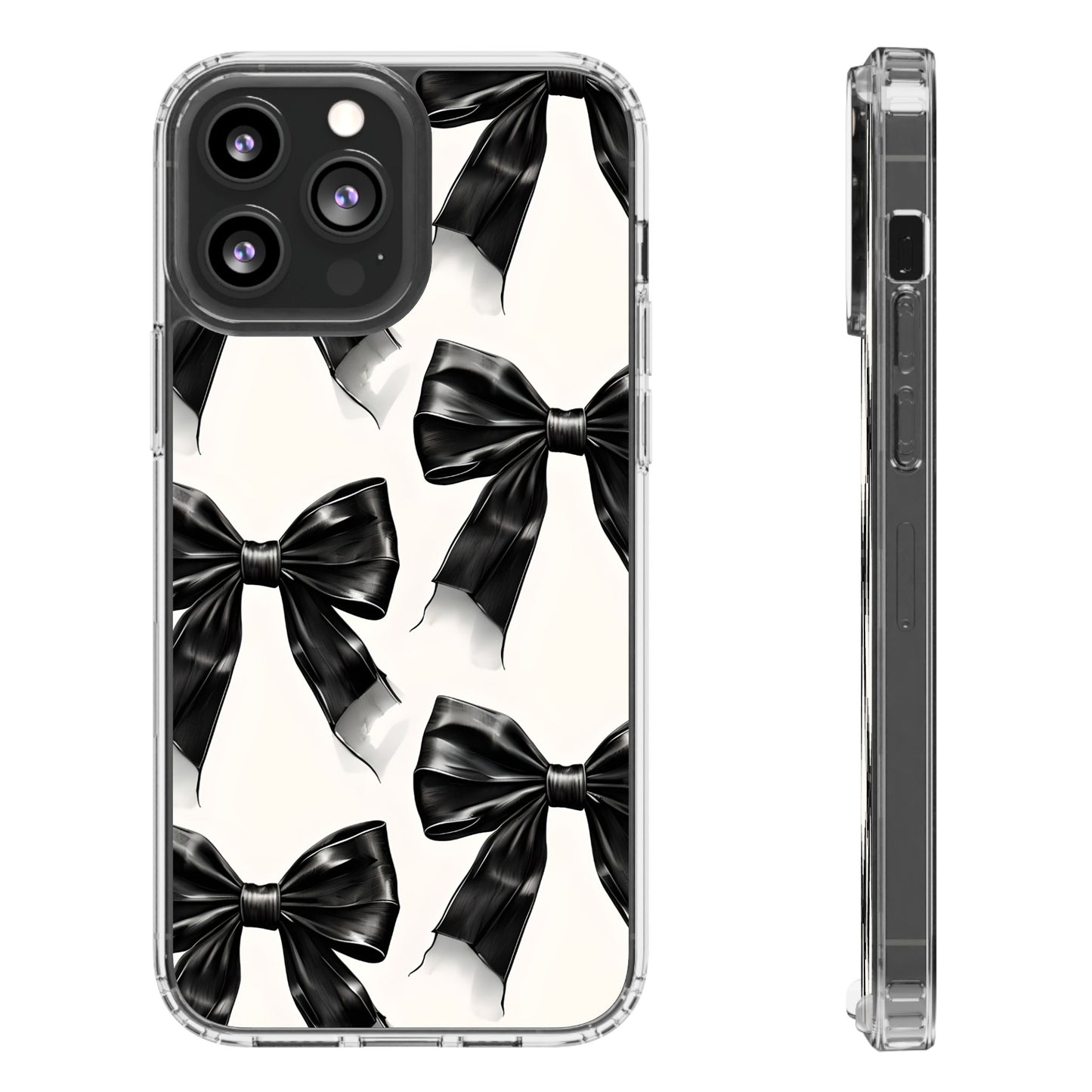 Elegant Bow Clear Phone Case - Stylish & Protective
