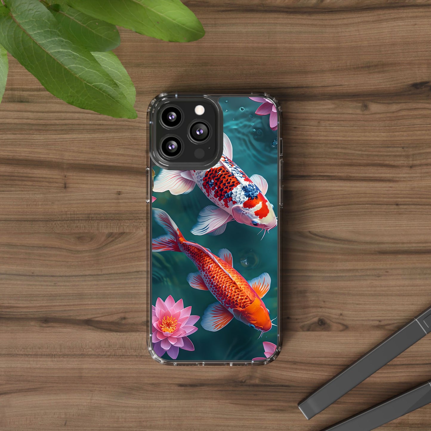 Koi Fish Clear Phone Case - Stylish Transparent Protector for Nature Lovers