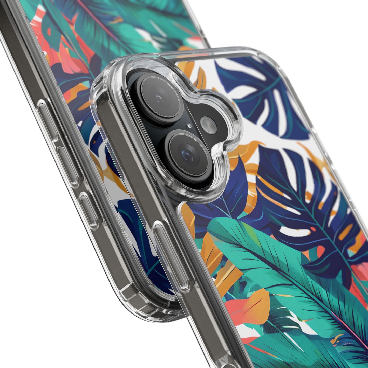 Tropical Leaf Clear Phone Case - Stylish & Protective for Nature Lovers
