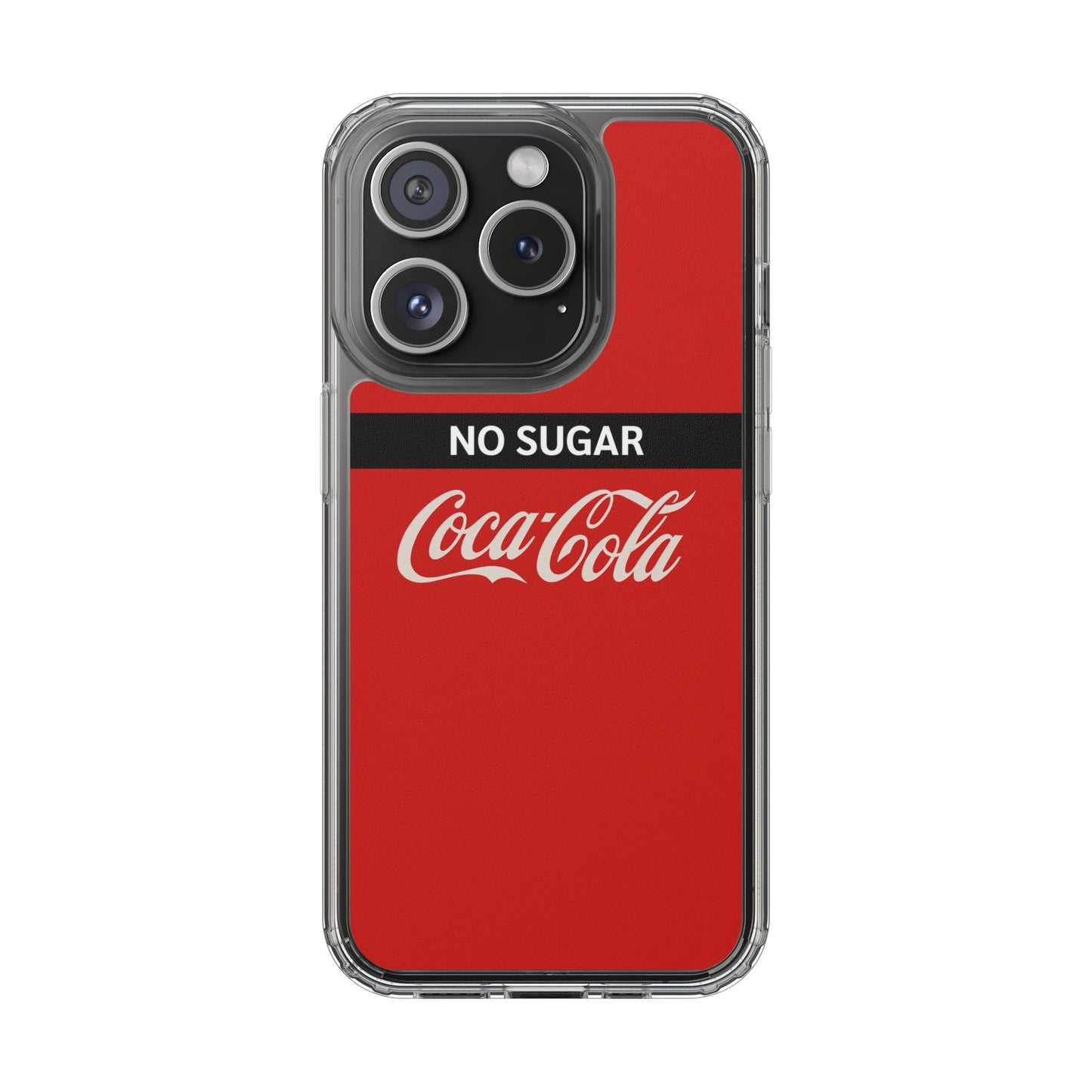 Coca-Cola No Sugar Clear Phone Case - Stylish and Trendy Accessory