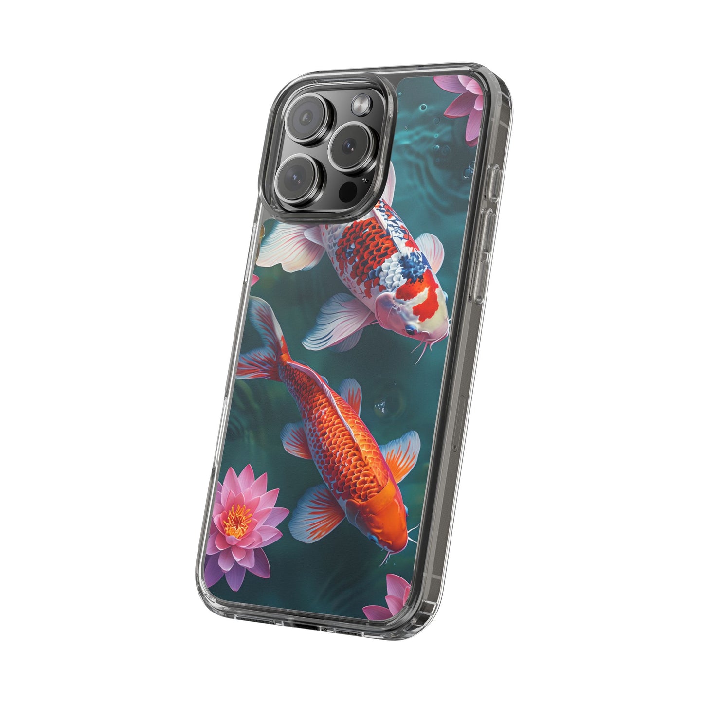 Koi Fish Clear Phone Case - Stylish Transparent Protector for Nature Lovers