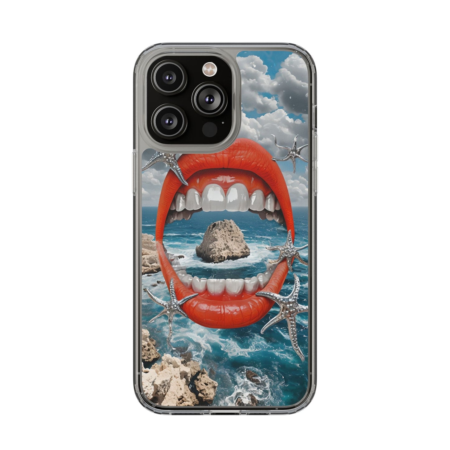 Ocean View Mouth Clear Phone Case - Beachy Vibe Design