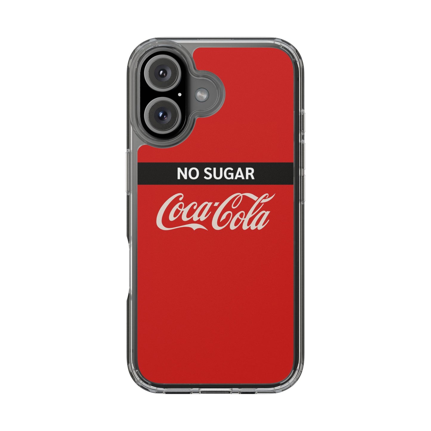 Coca-Cola No Sugar Clear Phone Case - Stylish and Trendy Accessory
