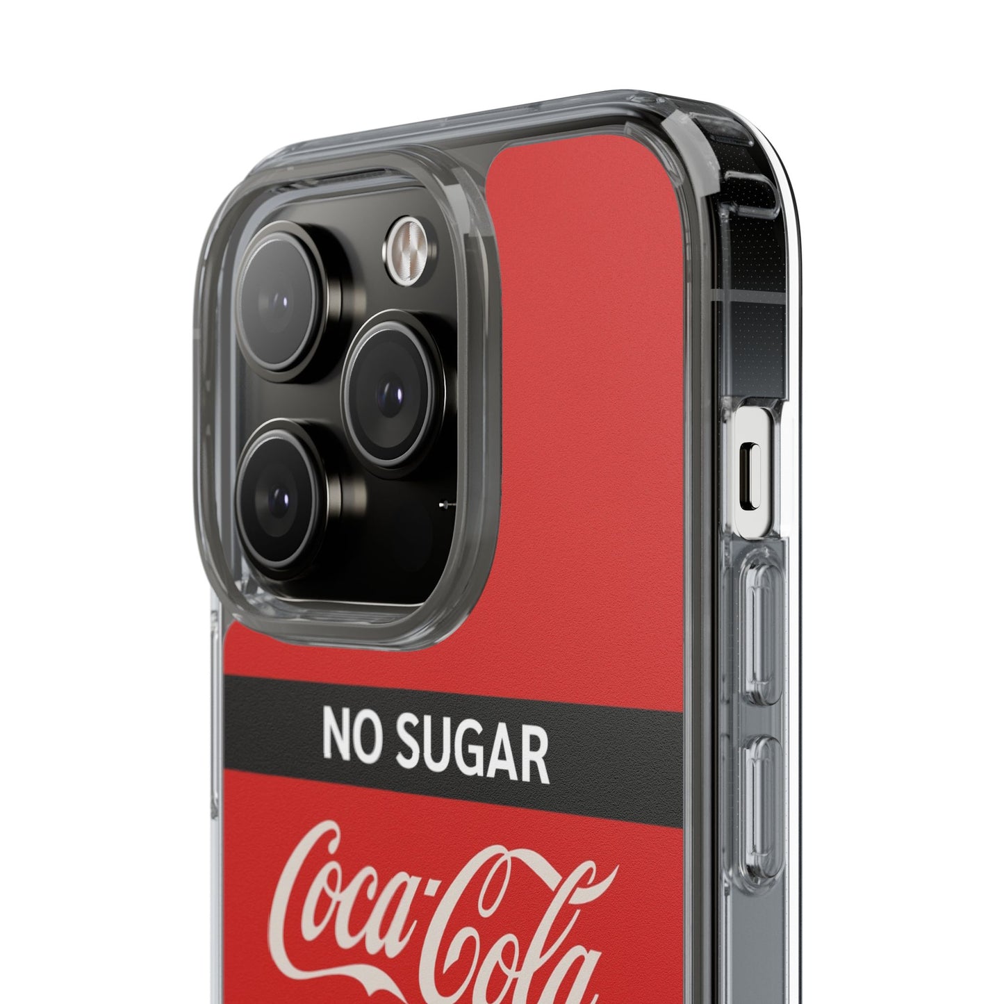 Coca-Cola No Sugar Clear Phone Case - Stylish and Trendy Accessory
