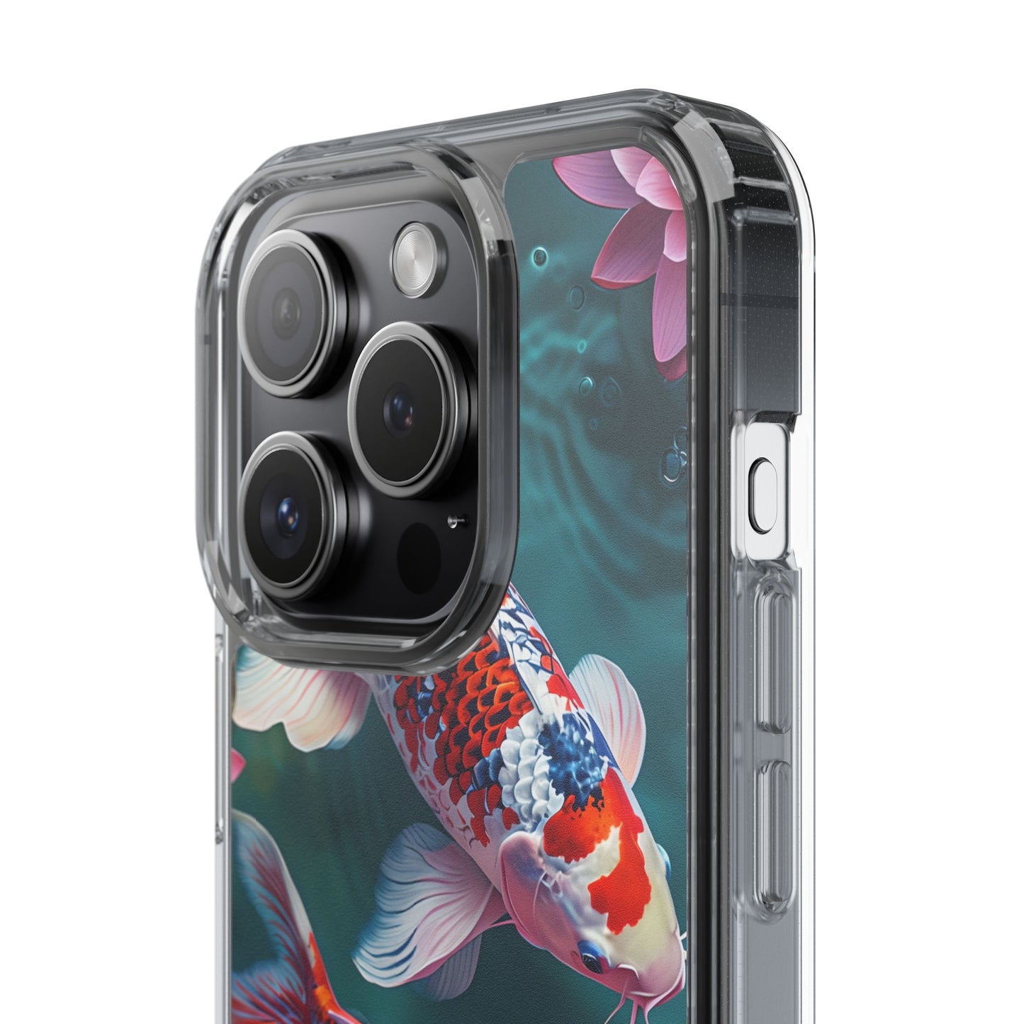 Koi Fish Clear Phone Case - Stylish Transparent Protector for Nature Lovers
