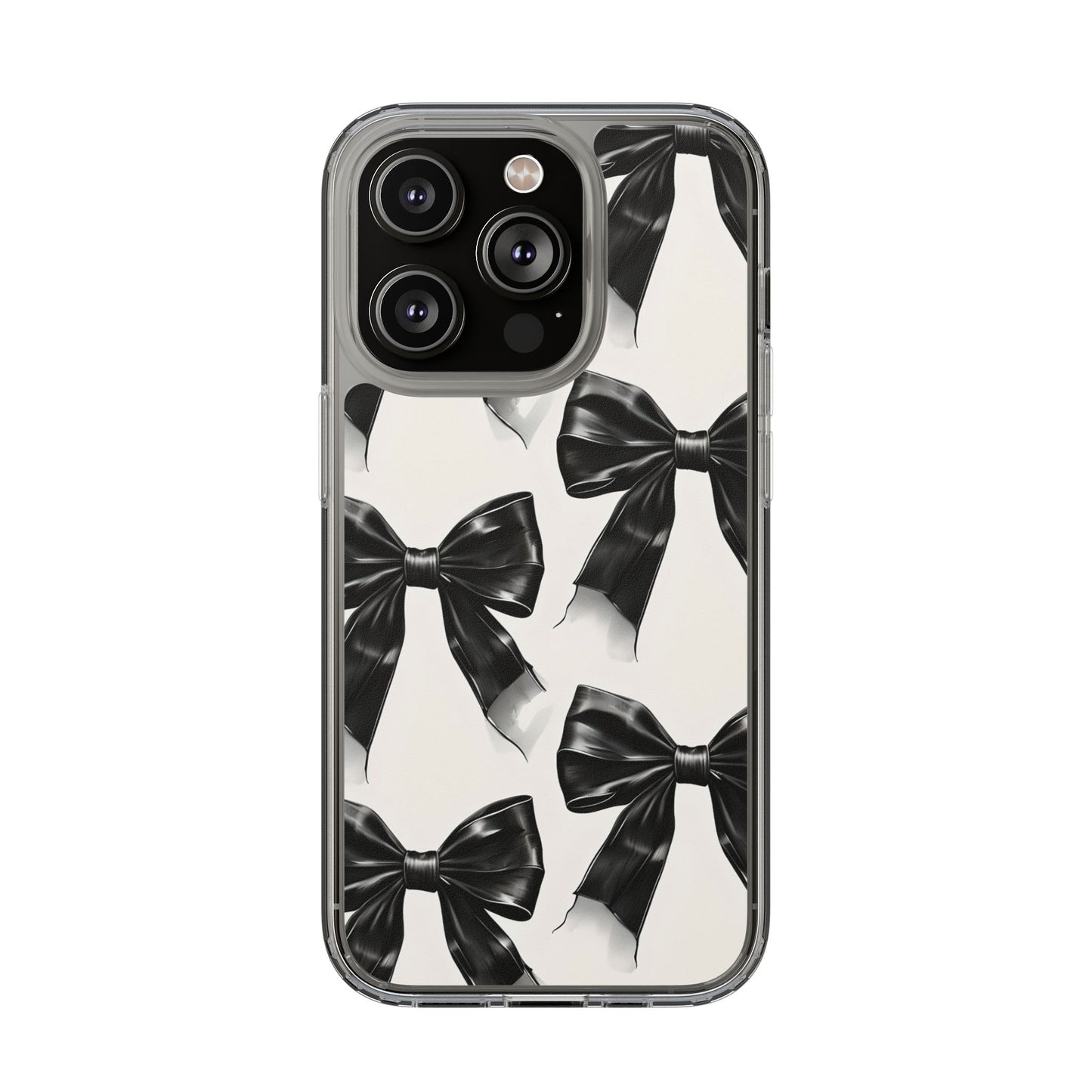 Elegant Bow Clear Phone Case - Stylish & Protective
