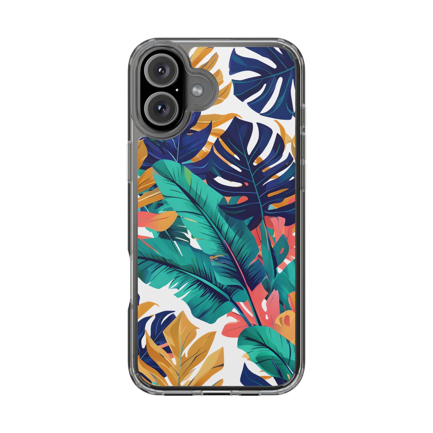 Tropical Leaf Clear Phone Case - Stylish & Protective for Nature Lovers