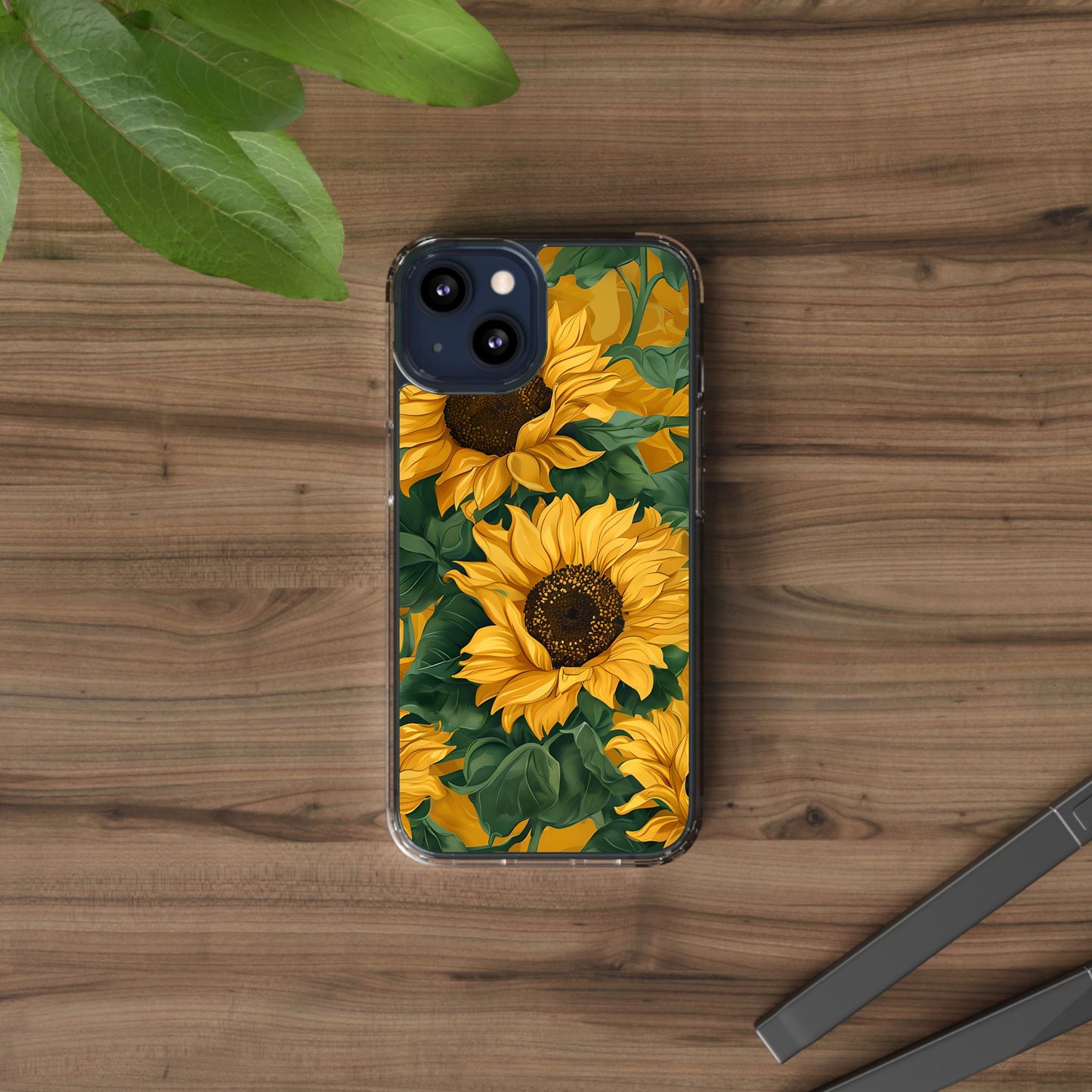 Sunflower Clear Phone Case – Stylish Floral Protective Cover