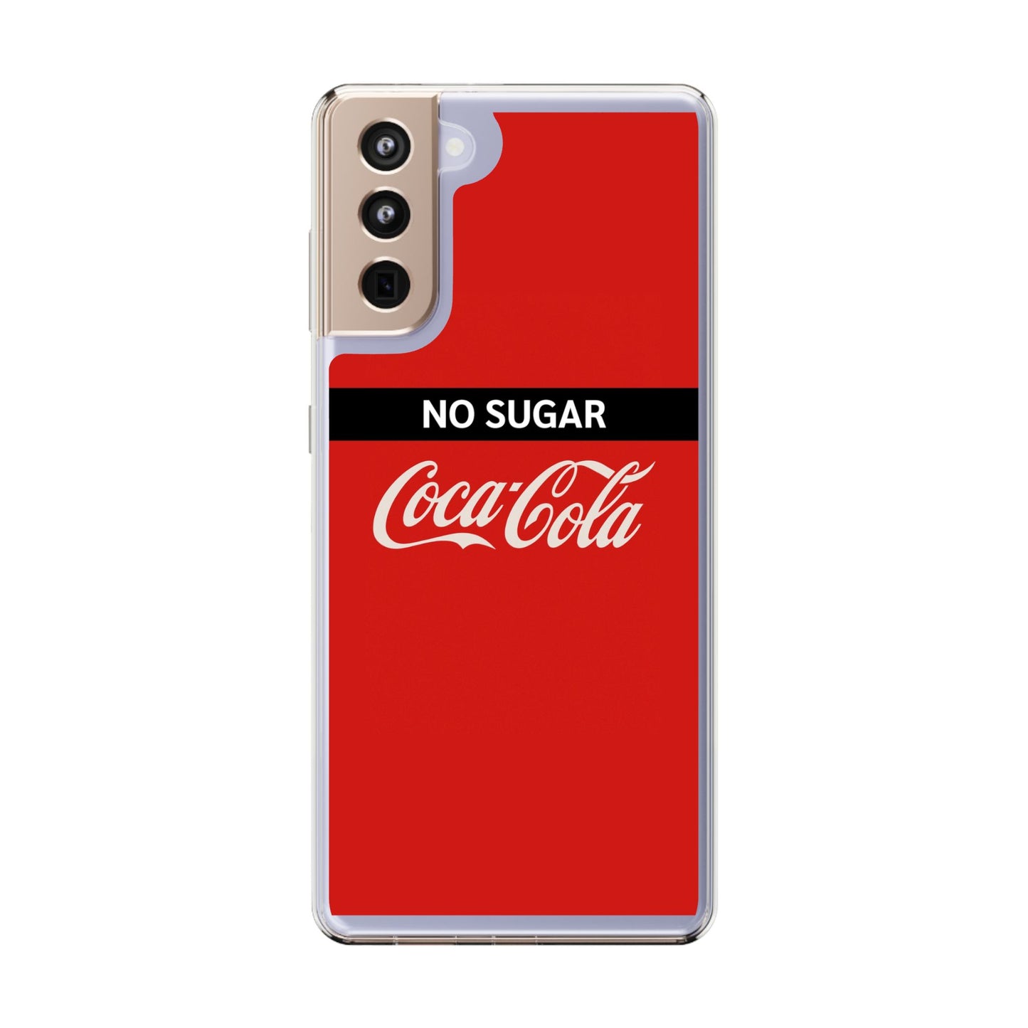 Coca-Cola No Sugar Clear Phone Case - Stylish and Trendy Accessory