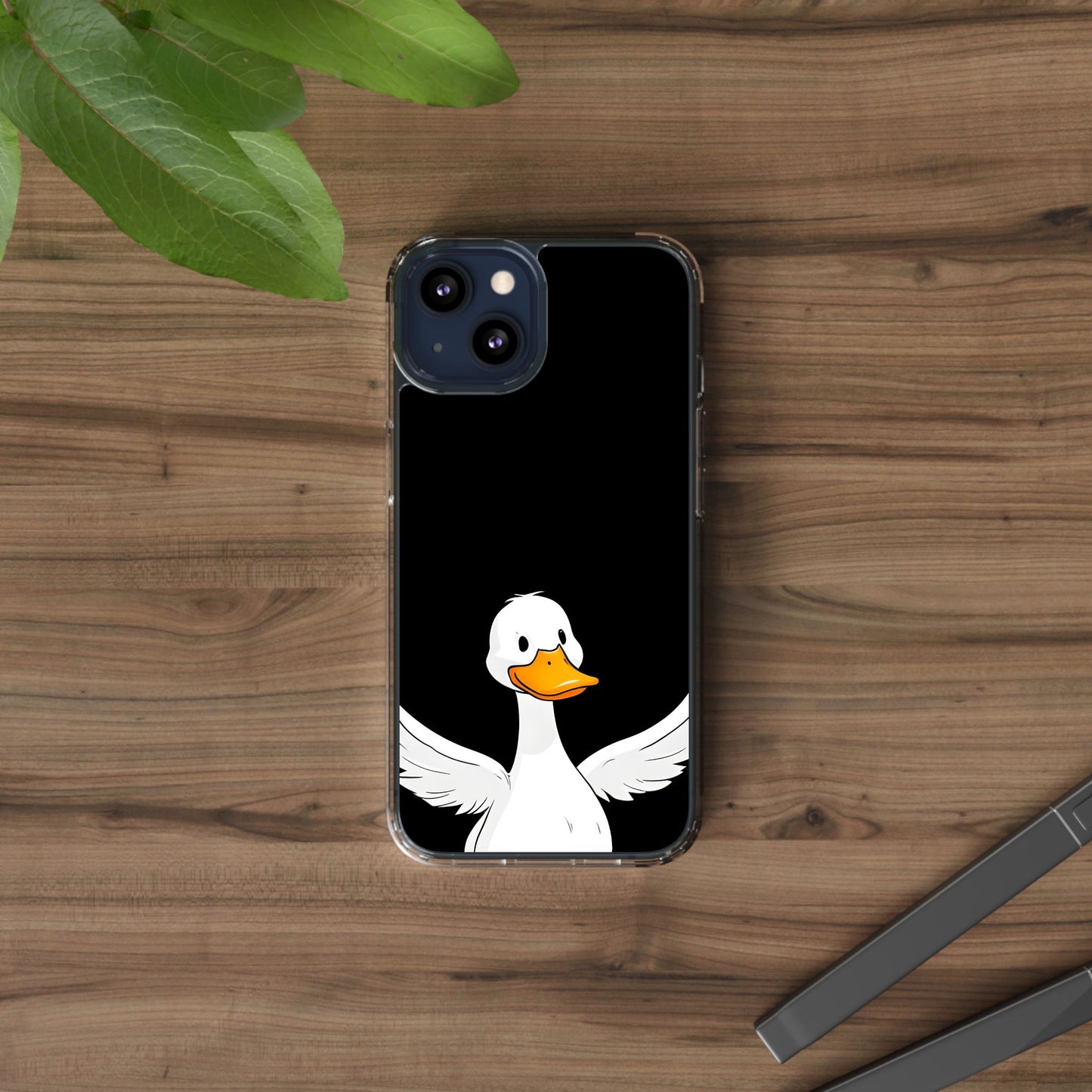 Cute Duck Clear Phone Case - Fun Animal Design for iPhone