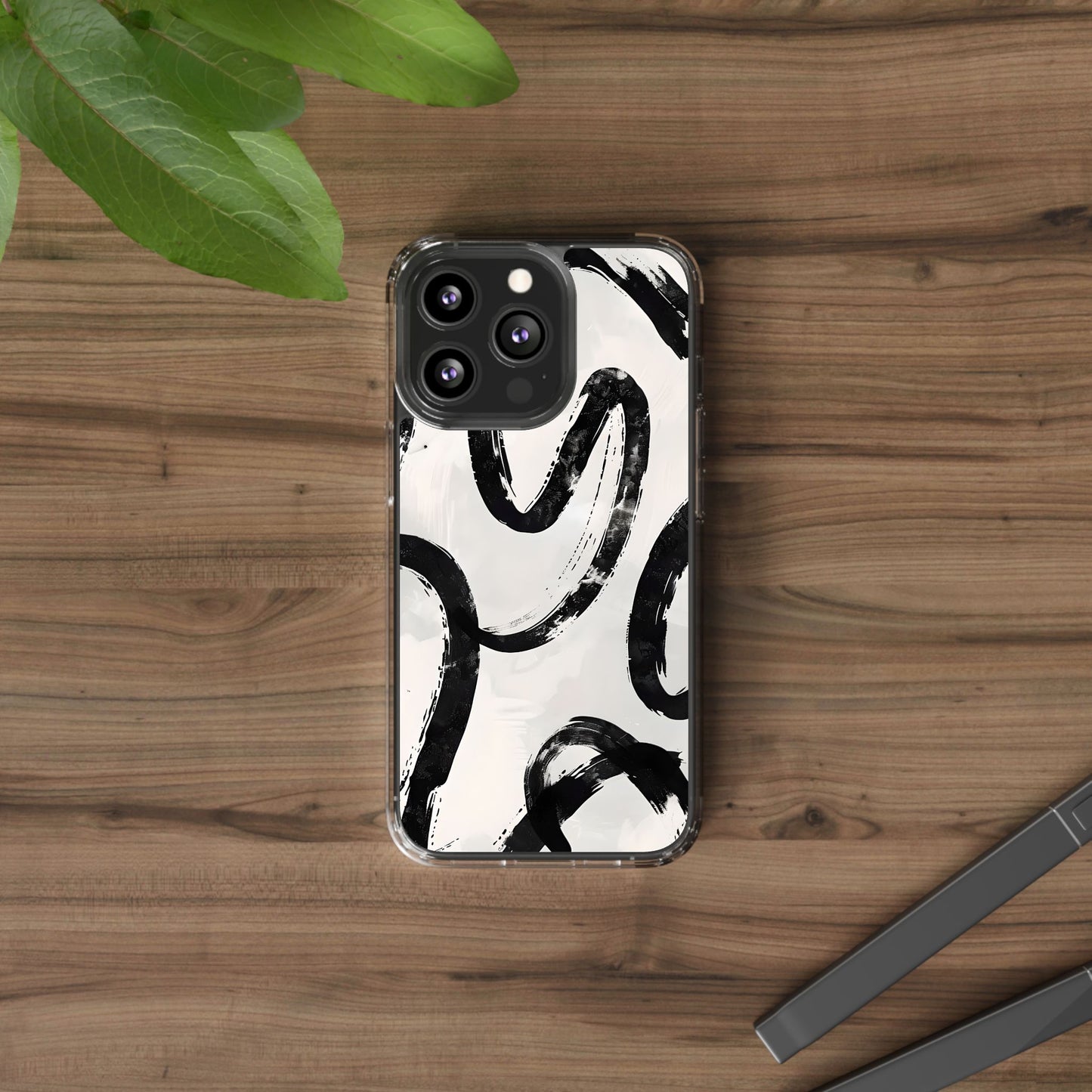 Modern Abstract Clear Phone Case, Trendy Cellphone Protector, Minimalist Style, Gift for Him or Her, Unique Phone Cover