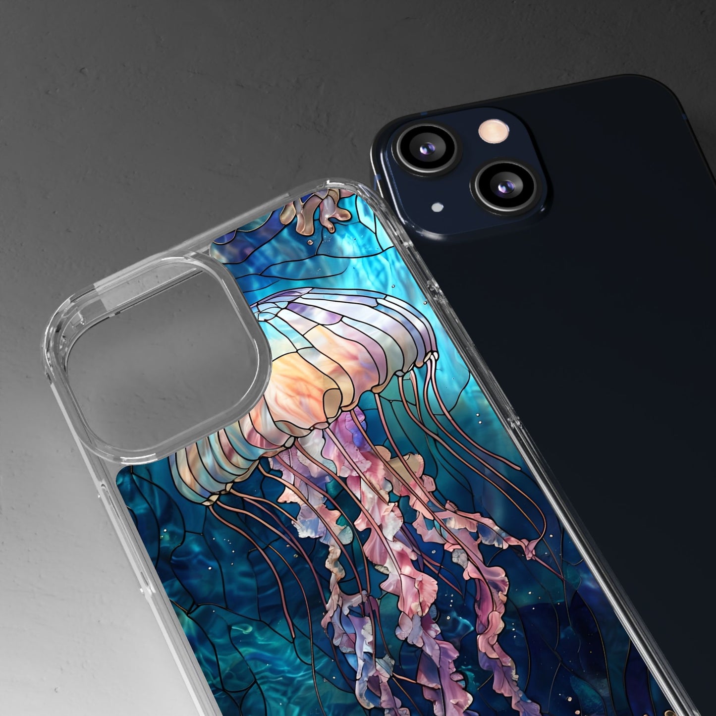 Ocean Jellyfish Clear Phone Case - Vibrant Marine Design for iPhone