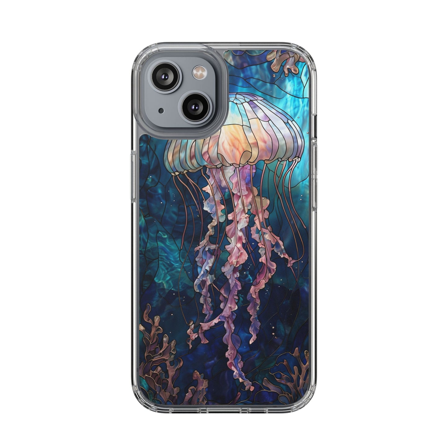 Ocean Jellyfish Clear Phone Case - Vibrant Marine Design for iPhone
