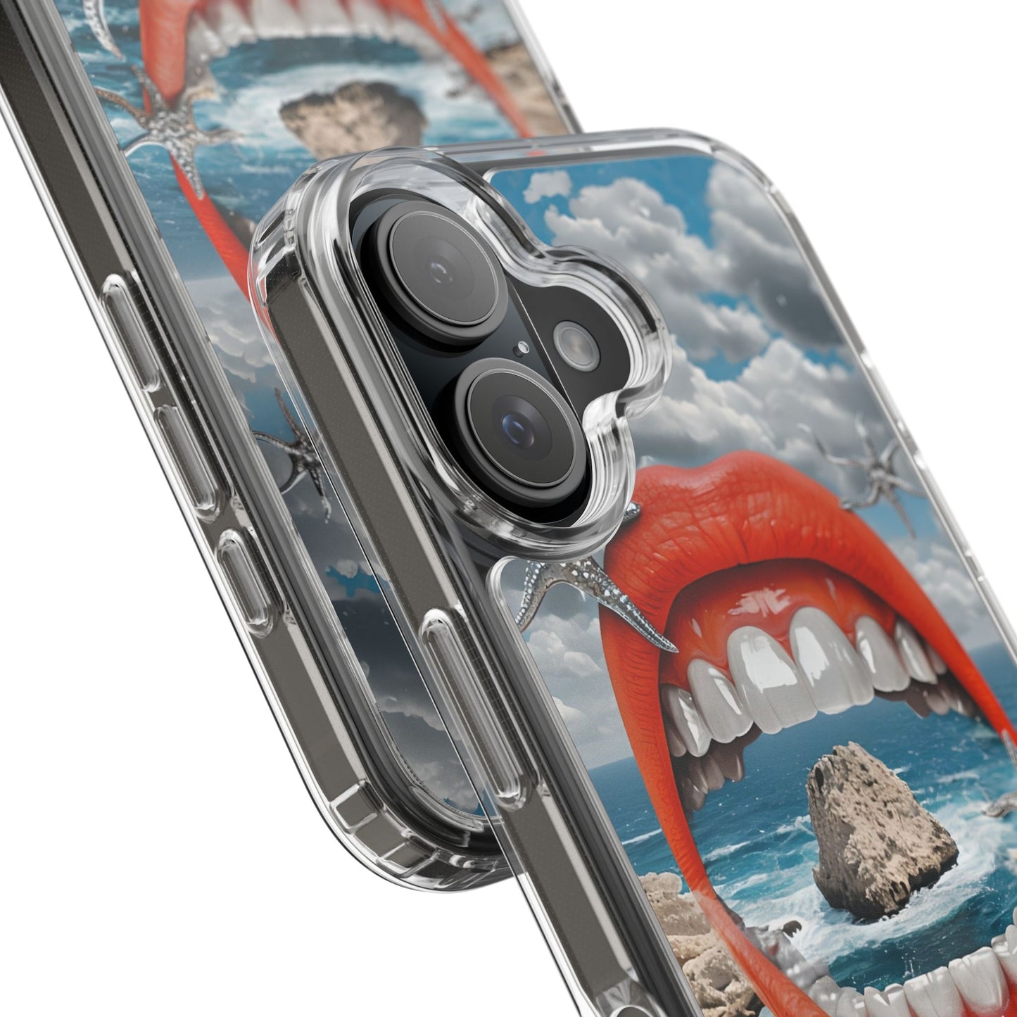Ocean View Mouth Clear Phone Case - Beachy Vibe Design