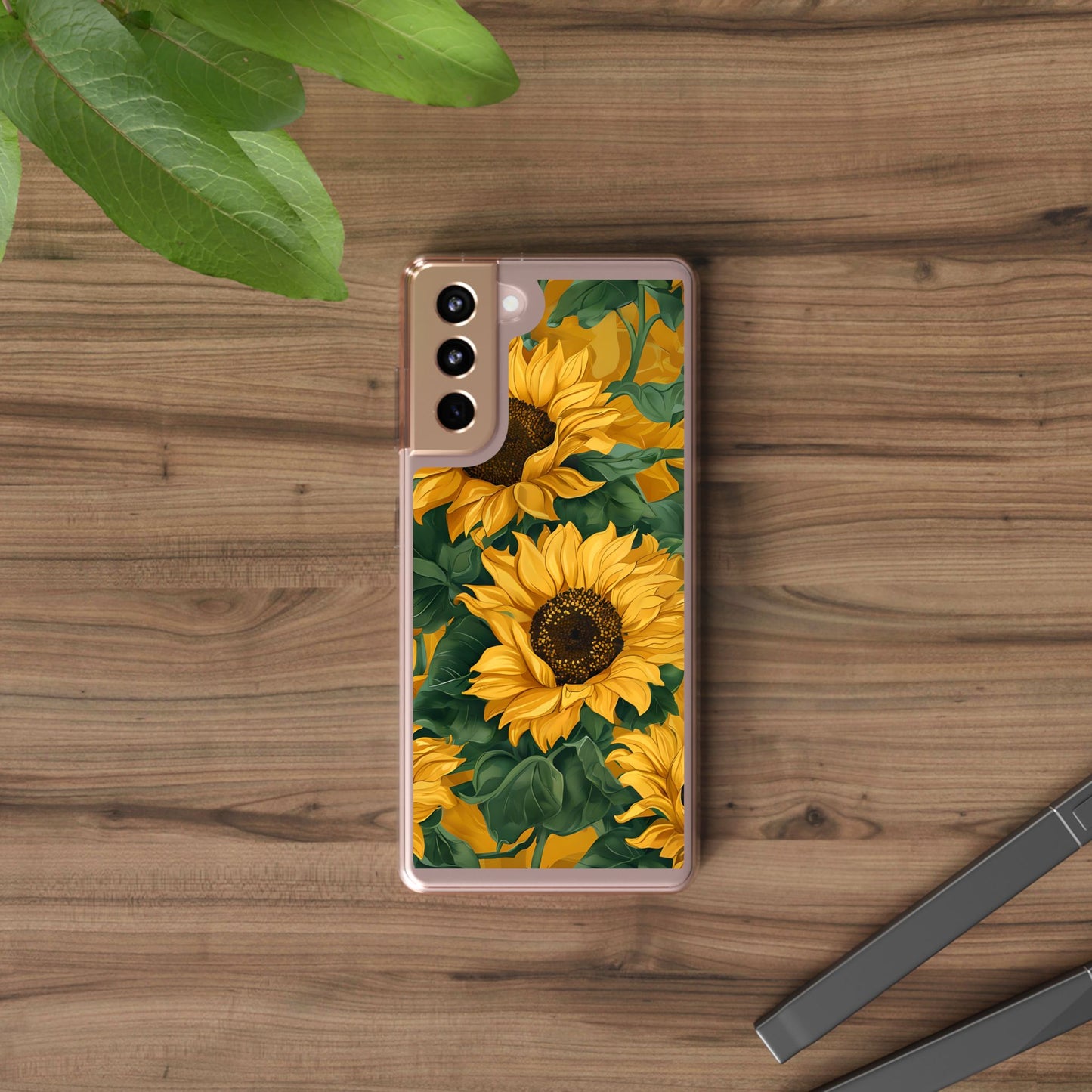 Sunflower Clear Phone Case – Stylish Floral Protective Cover