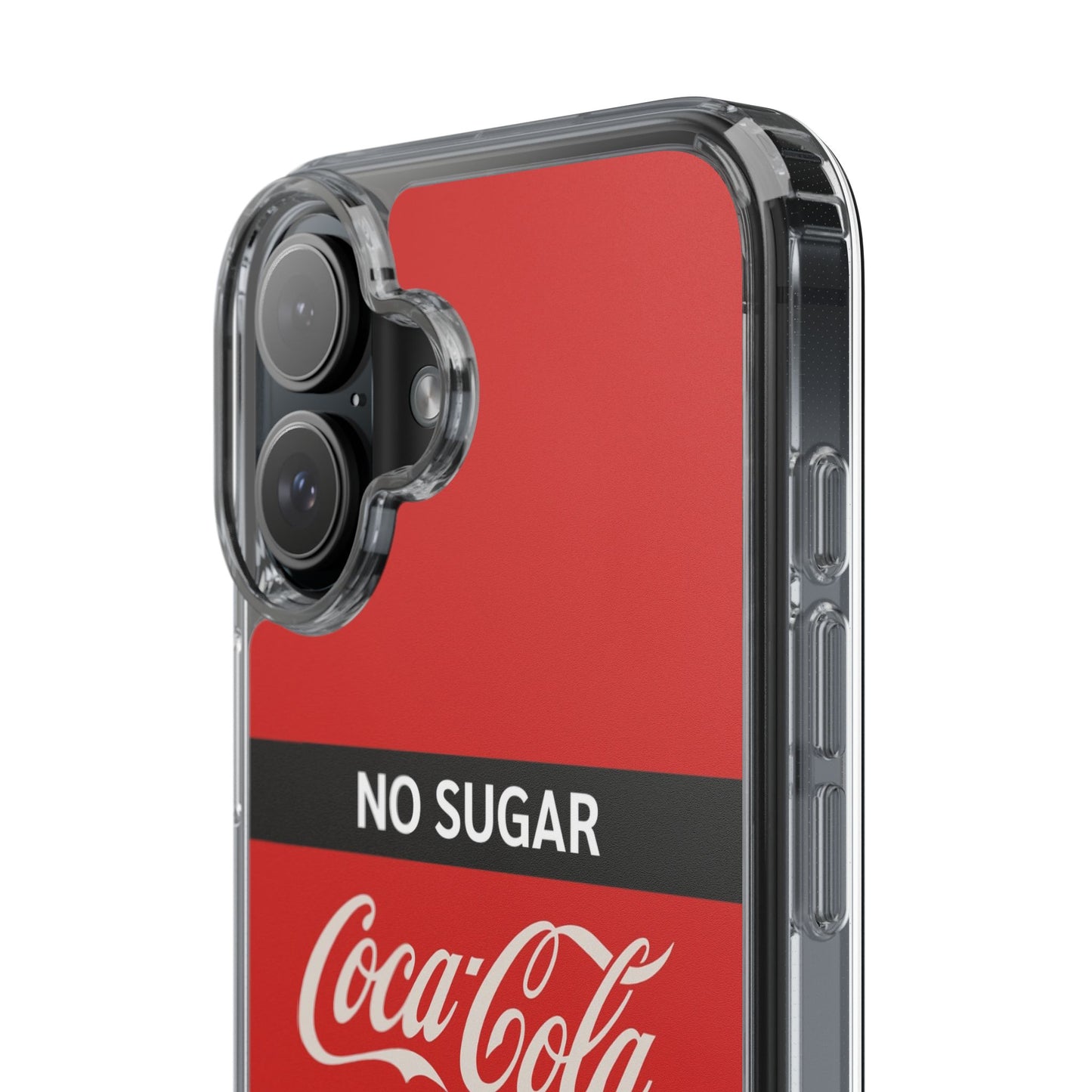 Coca-Cola No Sugar Clear Phone Case - Stylish and Trendy Accessory