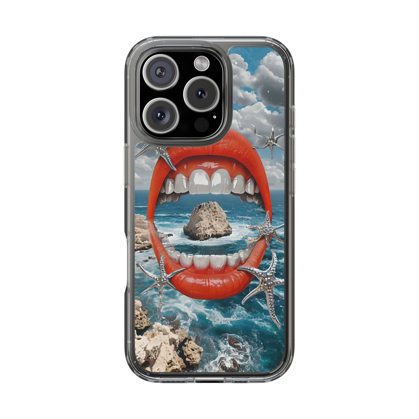 Ocean View Mouth Clear Phone Case - Beachy Vibe Design