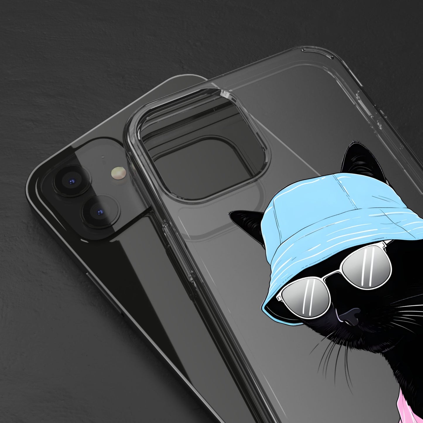 Cool Cat Phone Case with Sunglasses & Hat Design