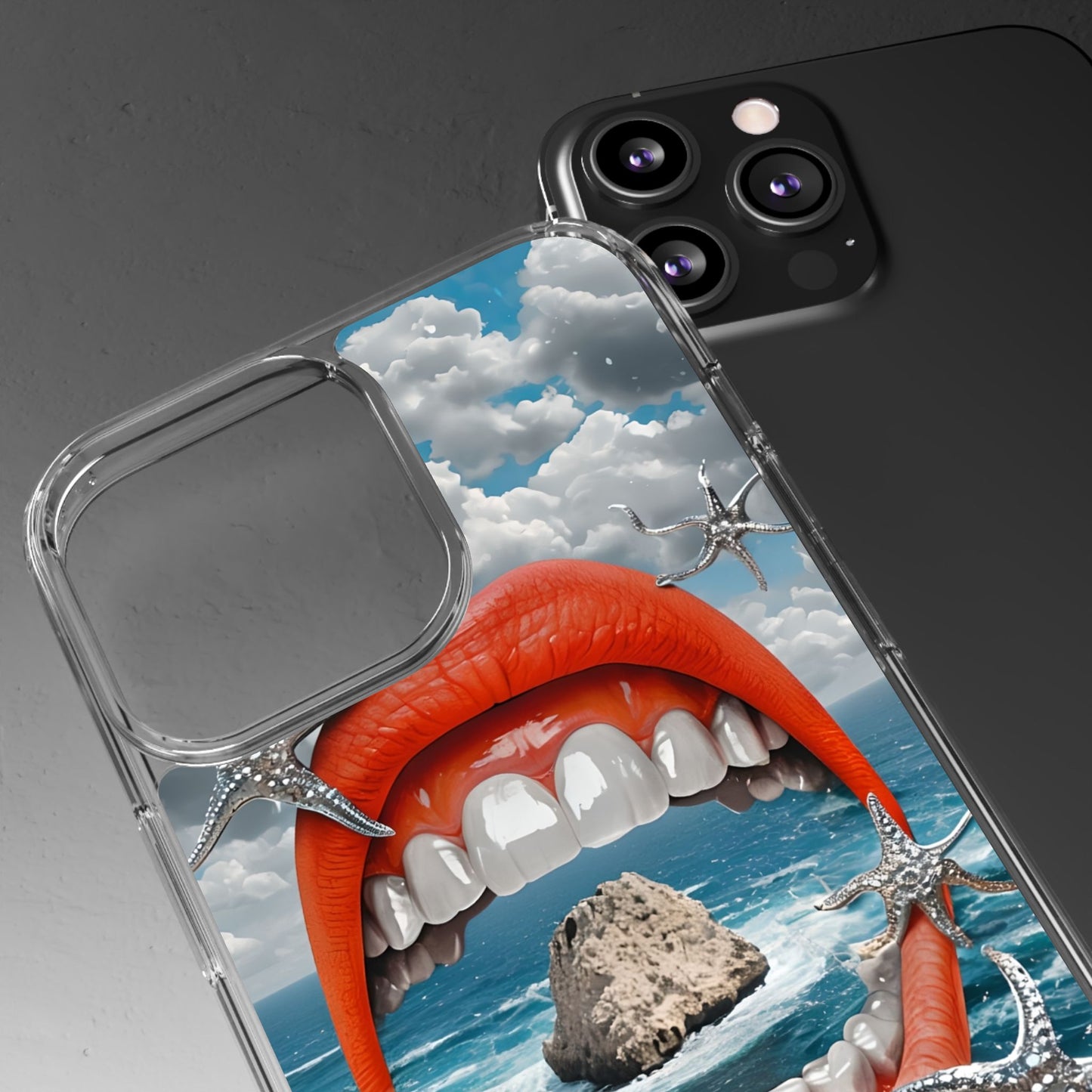 Ocean View Mouth Clear Phone Case - Beachy Vibe Design