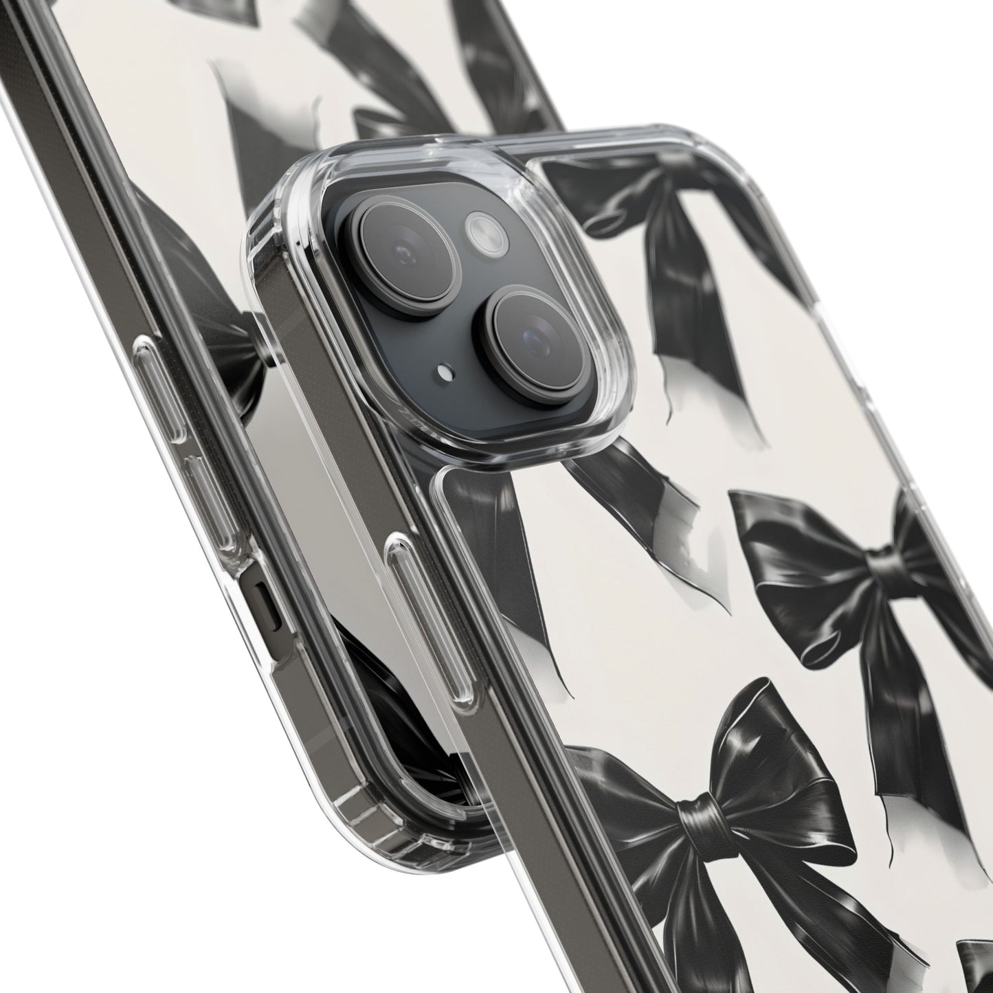 Elegant Bow Clear Phone Case - Stylish & Protective