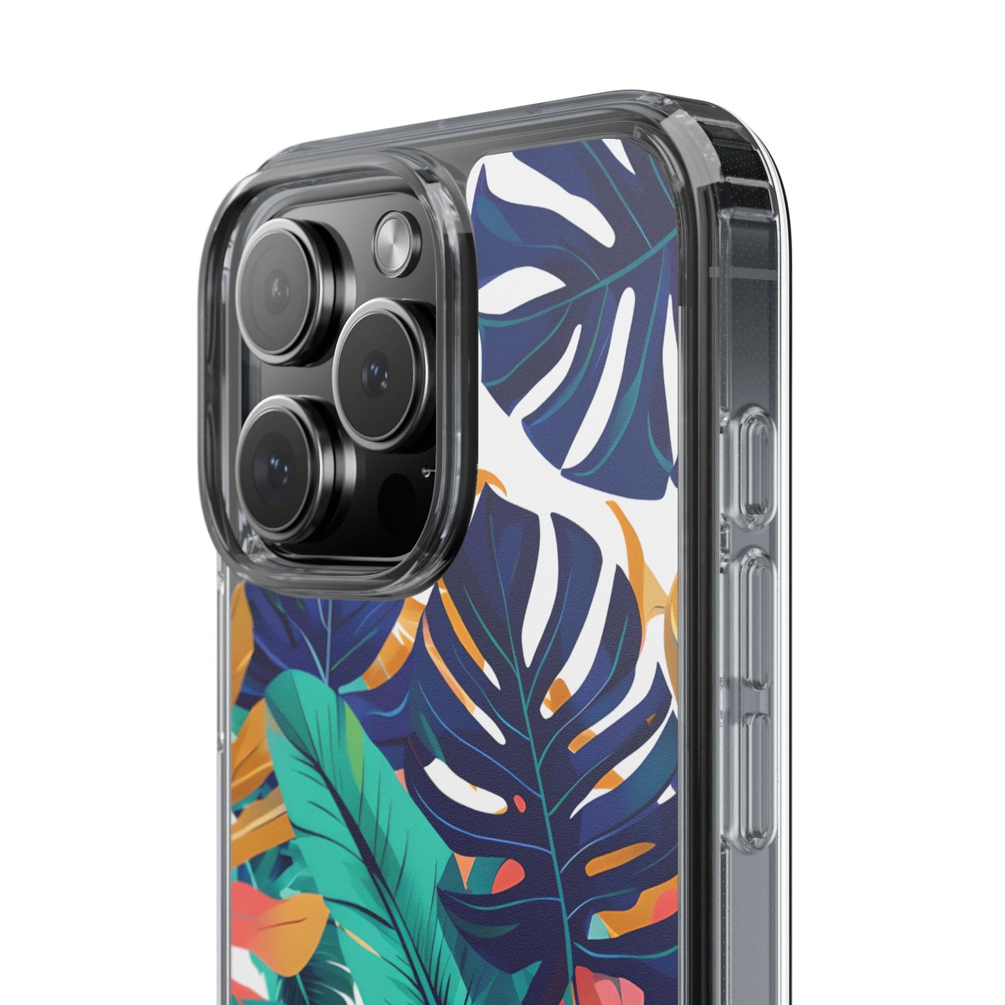 Tropical Leaf Clear Phone Case - Stylish & Protective for Nature Lovers