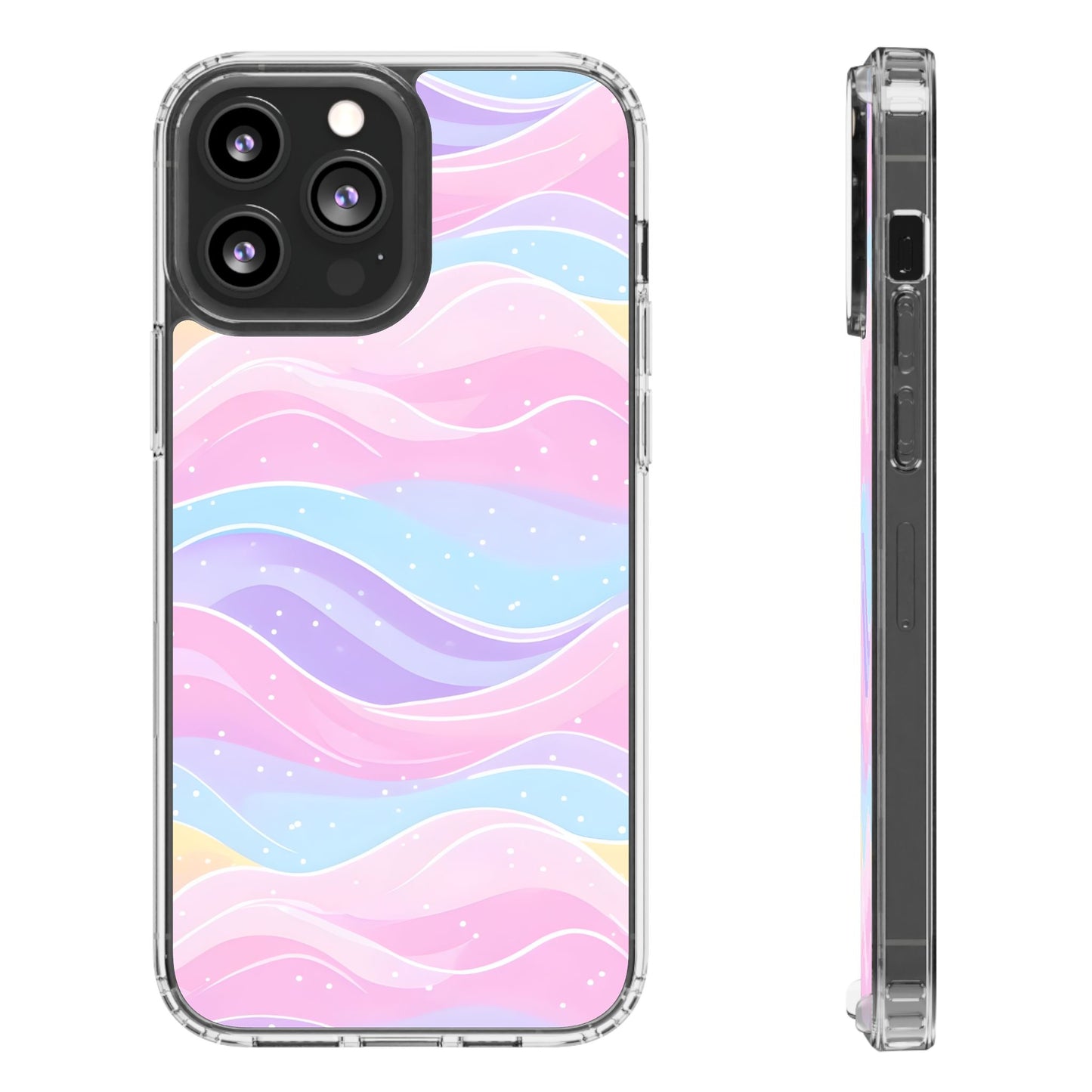 Pastel Wave Clear Phone Case - Stylish Protection for Your Device