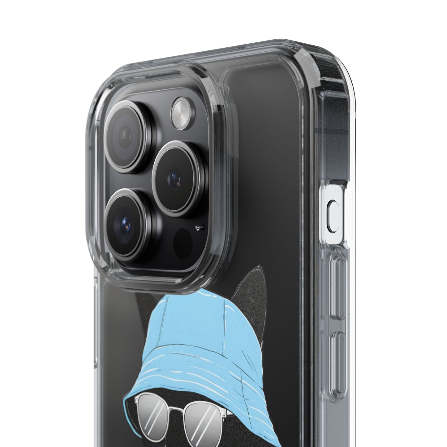 Cool Cat Phone Case with Sunglasses & Hat Design