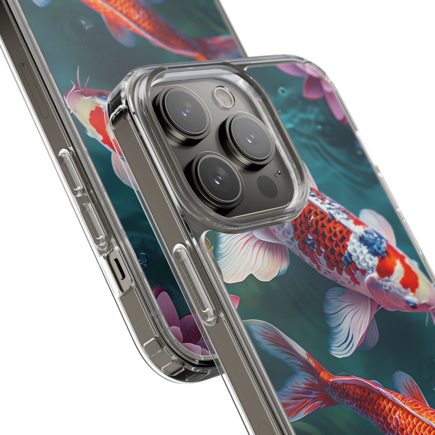 Koi Fish Clear Phone Case - Stylish Transparent Protector for Nature Lovers