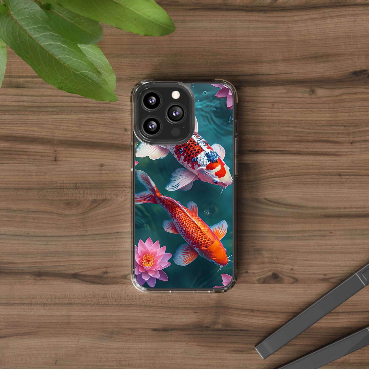 Koi Fish Clear Phone Case - Stylish Transparent Protector for Nature Lovers
