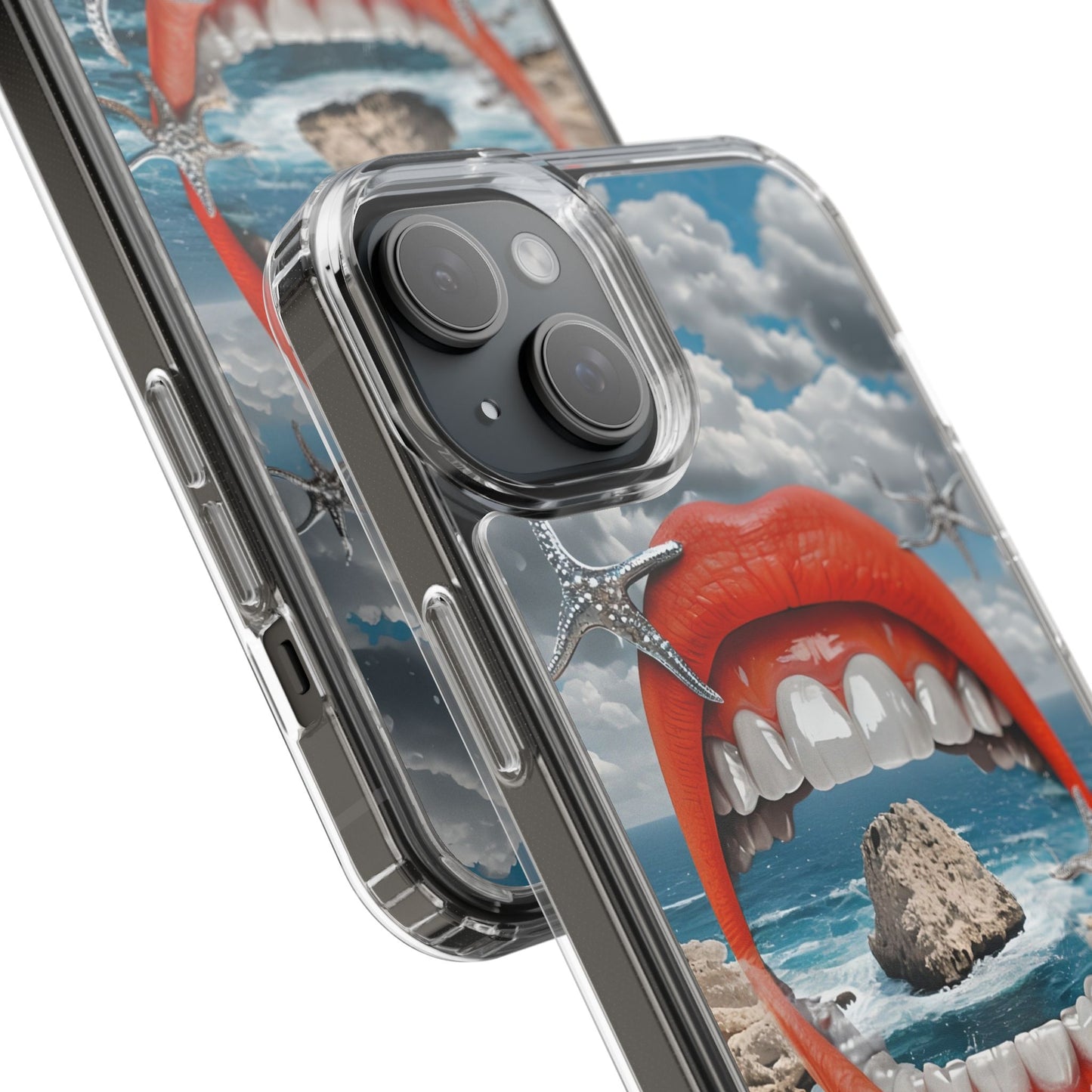 Ocean View Mouth Clear Phone Case - Beachy Vibe Design