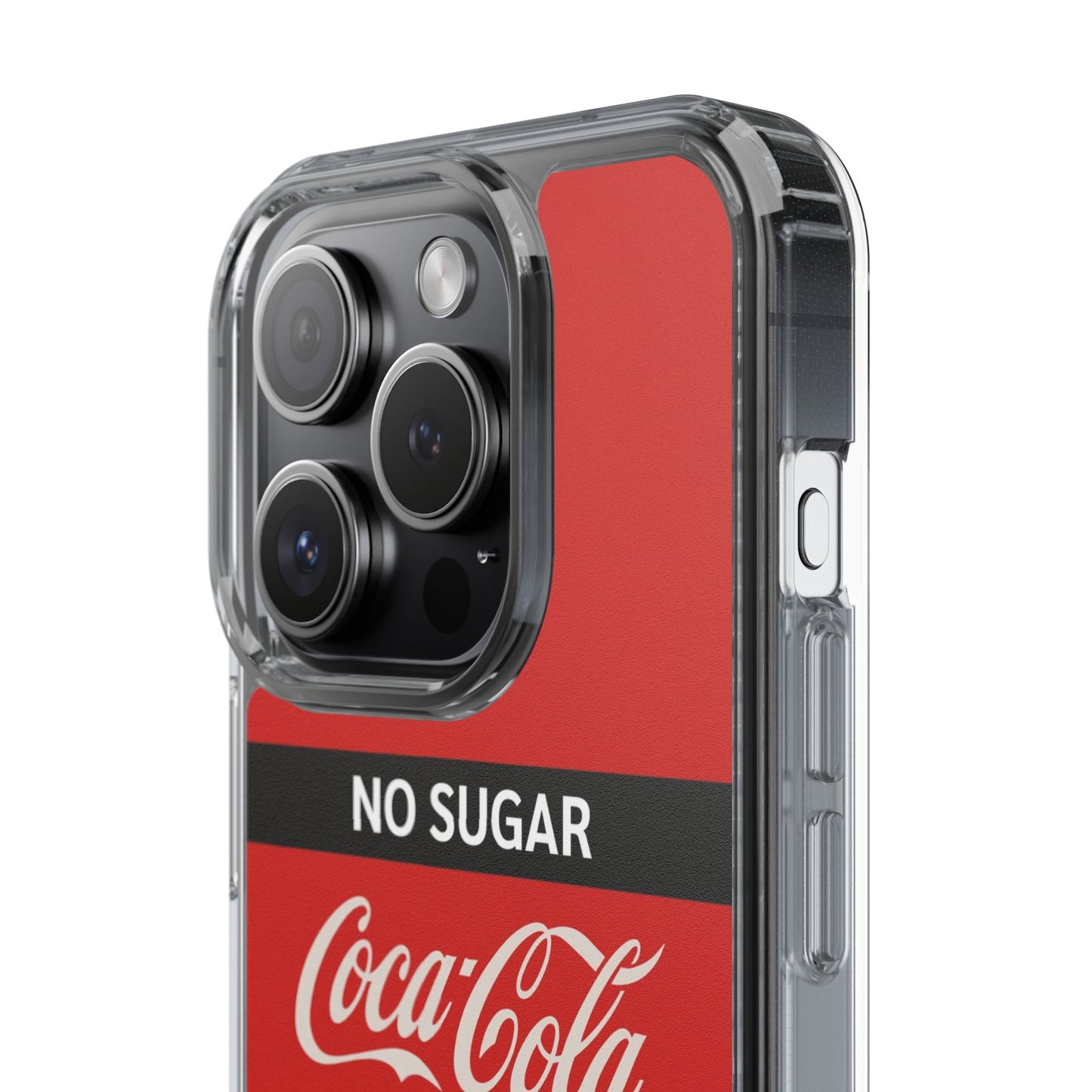 Coca-Cola No Sugar Clear Phone Case - Stylish and Trendy Accessory