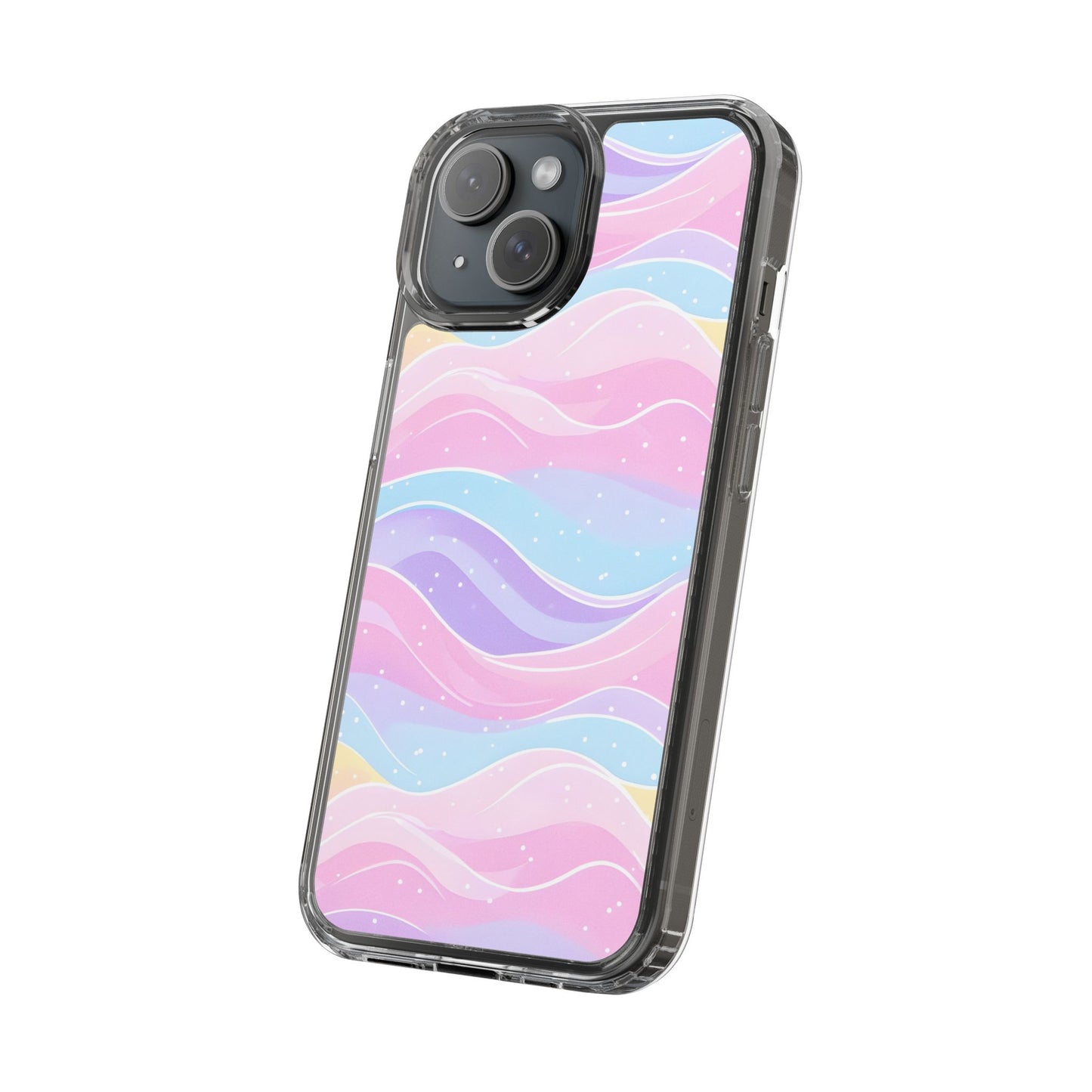 Pastel Wave Clear Phone Case - Stylish Protection for Your Device