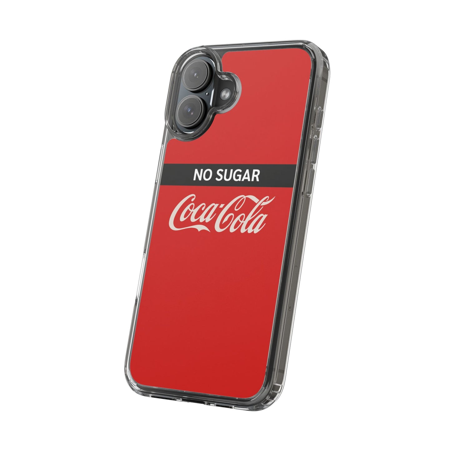 Coca-Cola No Sugar Clear Phone Case - Stylish and Trendy Accessory
