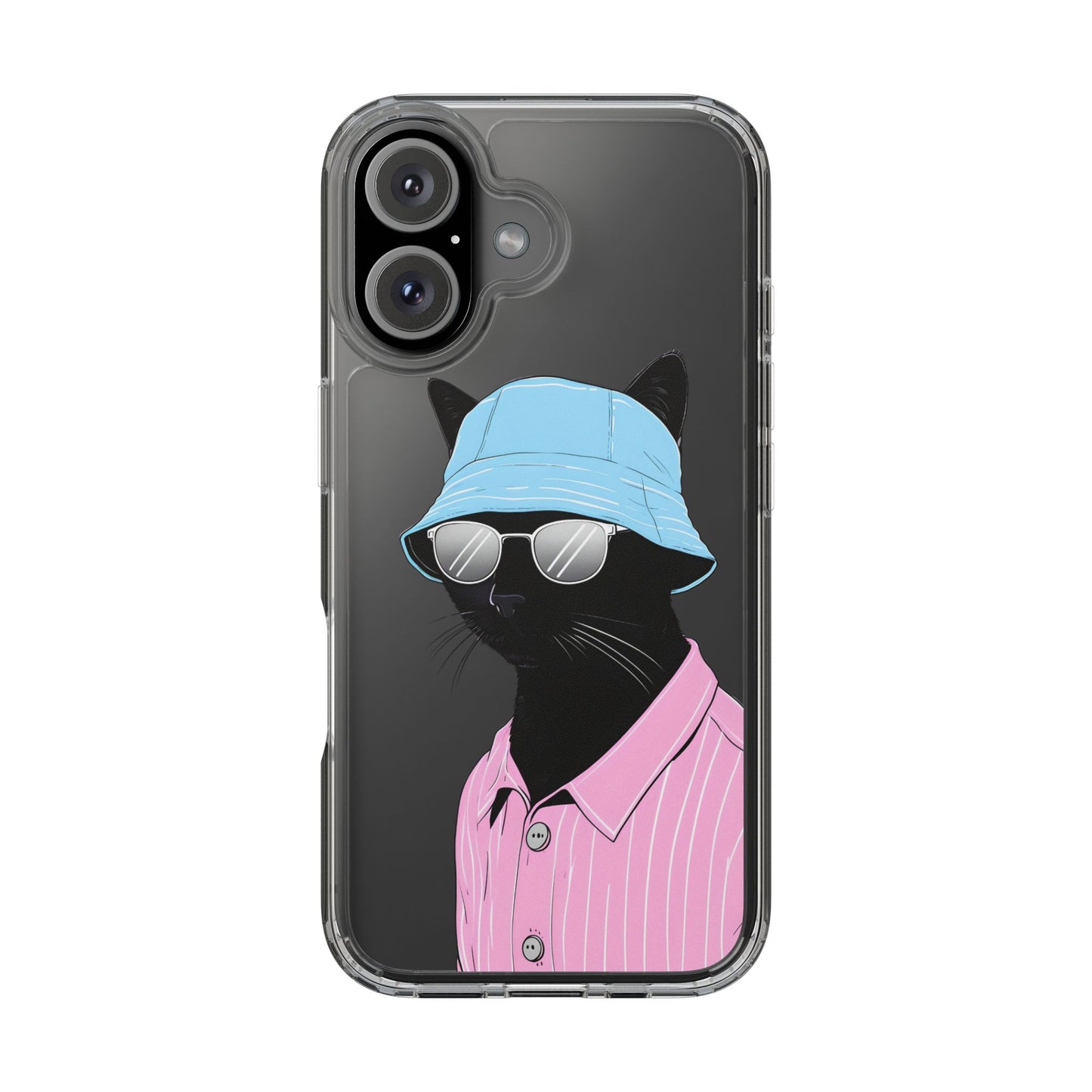 Cool Cat Phone Case with Sunglasses & Hat Design