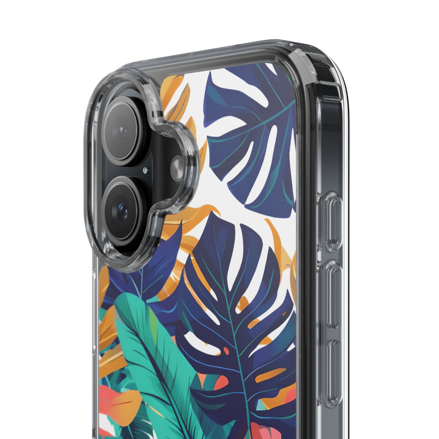 Tropical Leaf Clear Phone Case - Stylish & Protective for Nature Lovers