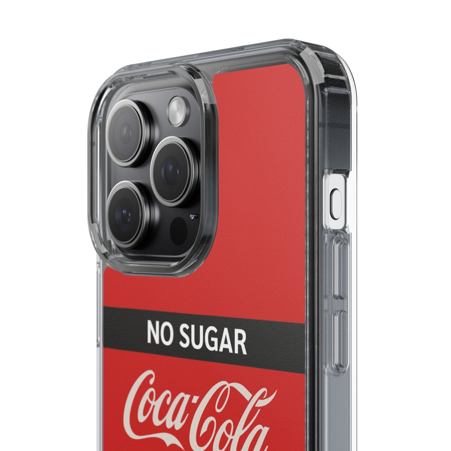 Coca-Cola No Sugar Clear Phone Case - Stylish and Trendy Accessory