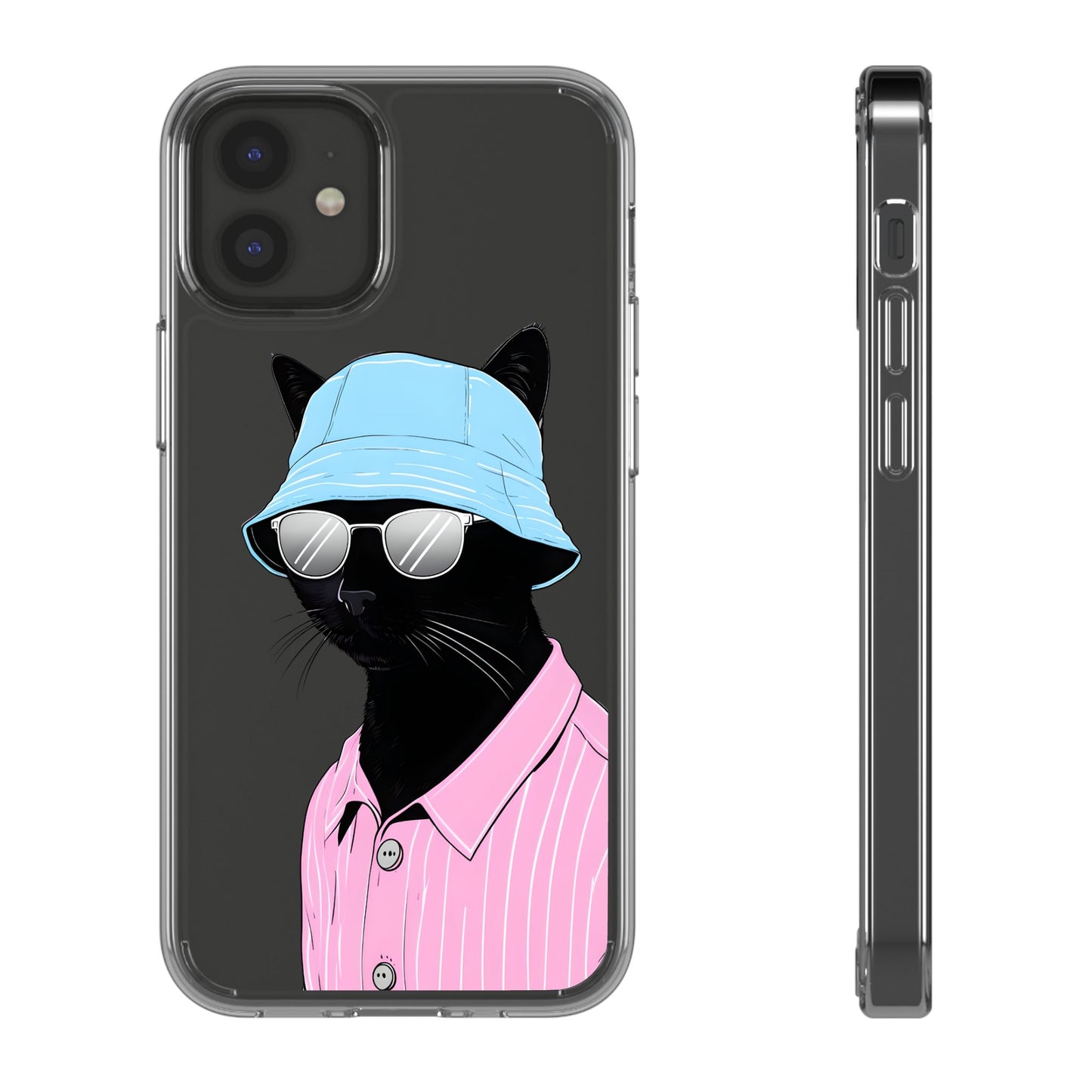 Cool Cat Phone Case with Sunglasses & Hat Design