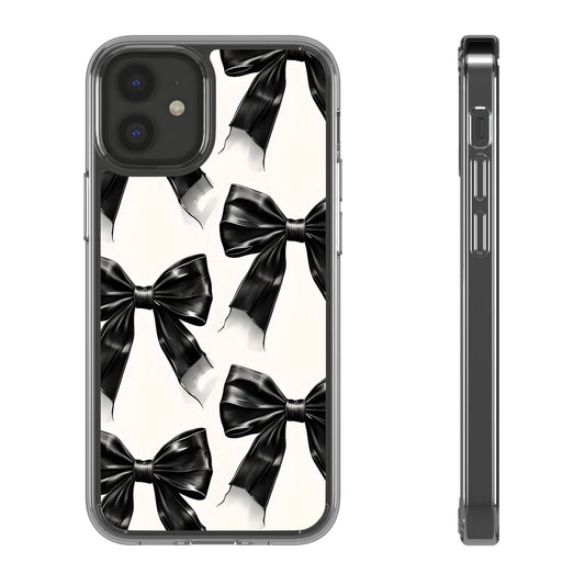 Elegant Bow Clear Phone Case - Stylish & Protective