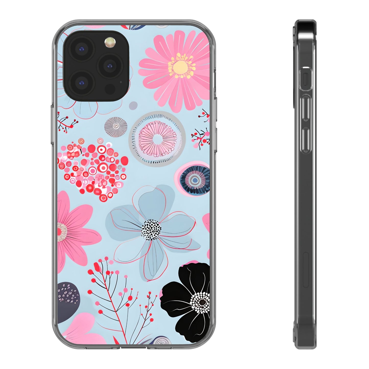 Floral Clear Phone Case - Bright & Colorful Design for Flower Lovers