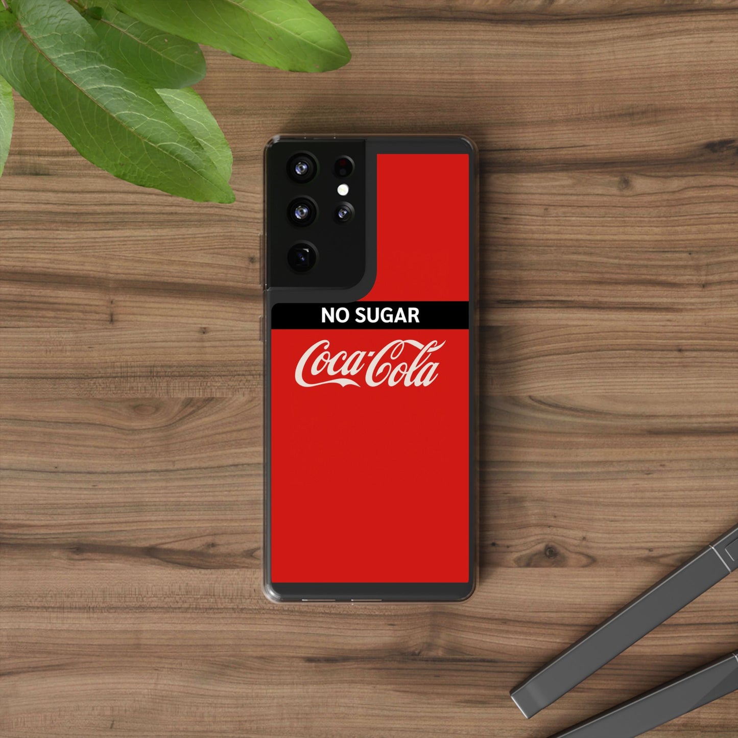 Coca-Cola No Sugar Clear Phone Case - Stylish and Trendy Accessory