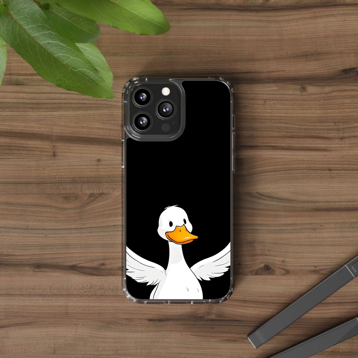Cute Duck Clear Phone Case - Fun Animal Design for iPhone
